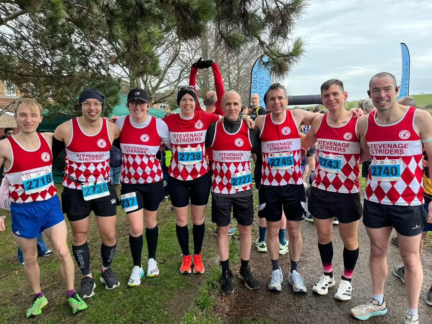 We had a really strong turnout for the Baldock Beast, with 8 Striders taking on this fearsome half-marathon.

Matthew Robinson ran a time of 1:19:29 (CB), Marc Cecil ran a 1:21:37 (CB) with his brother Jamie close behind in a time of 1:27:55 (CB) and