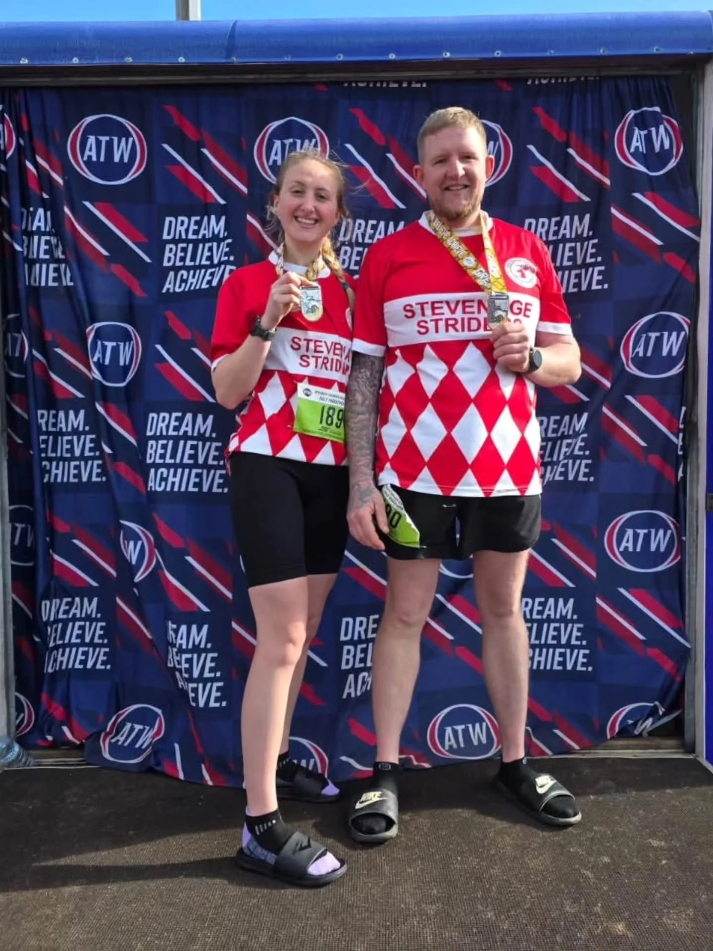 A handful of Striders took a cheeky windy weekend away to Great Yarmouth for the ATW half-marathon.

A great event that saw Keith Dennis first home in the half in 1:50:28 getting a course best, next was Chrissie Thomas with a 7 minute PB in 1:51:29, 