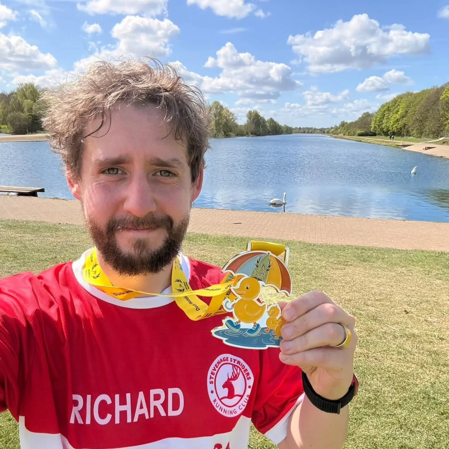 Richard Evans who took on the Phoenix Cambridgeshire Duck Waddle Half Marathon, completing the course in a personal best time of 2:04:00. Richard commented that this was his first real half marathon and therefore super pleased with the result. Well d
