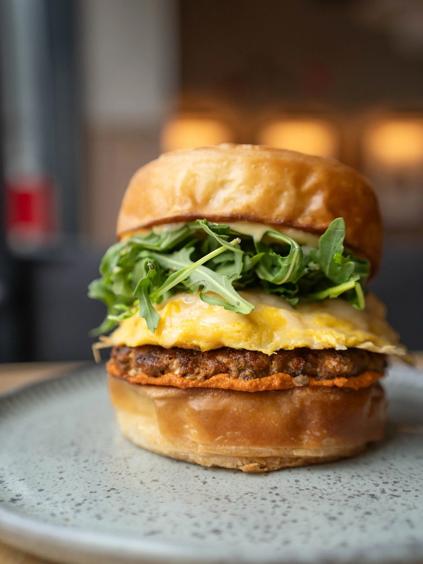 Spanish Croissant Sandwich 

House Made Chorizo Sausage, Scrambled Egg, Manchego Cheese, Piquillo Pepper Romesco, Garlic Aioli, and Arugula on a Toasted Supreme Croissant

new