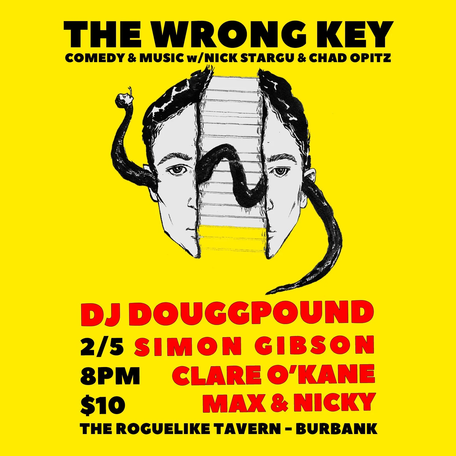 The Wrong Key: Comedy &amp; Music w/Nick Stargu &amp; Chad Opitz
