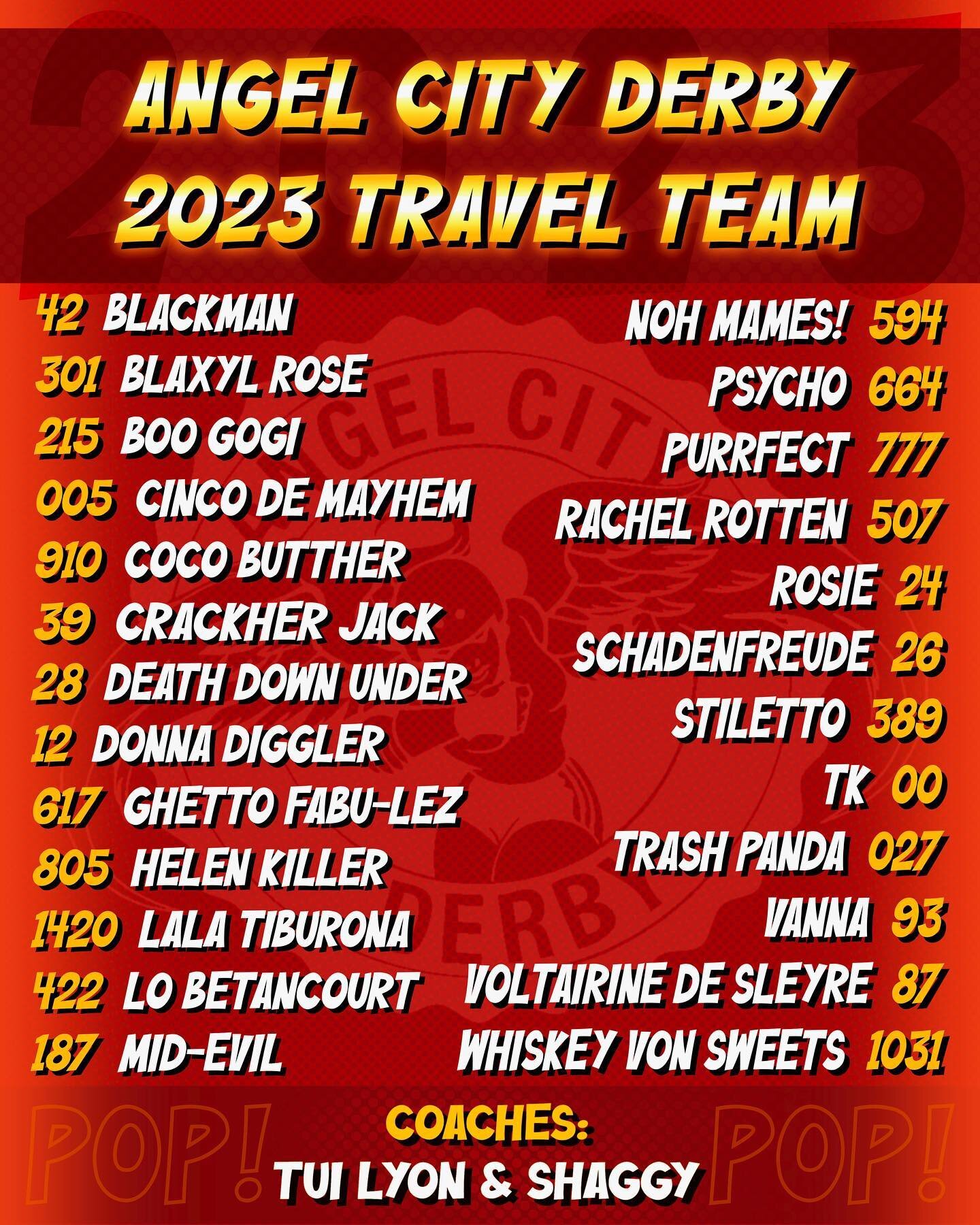 Last and most certainly not least, introducing our TRAVEL TEAM!  This squad will train together with an eye on the West Region playoffs to hopefully qualify for a spot at WFTDA Championships. Because of the regional focus we&rsquo;re lovingly calling