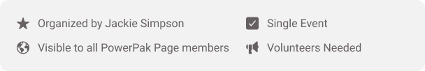 My PowerPak's summary block component on the event details screen.