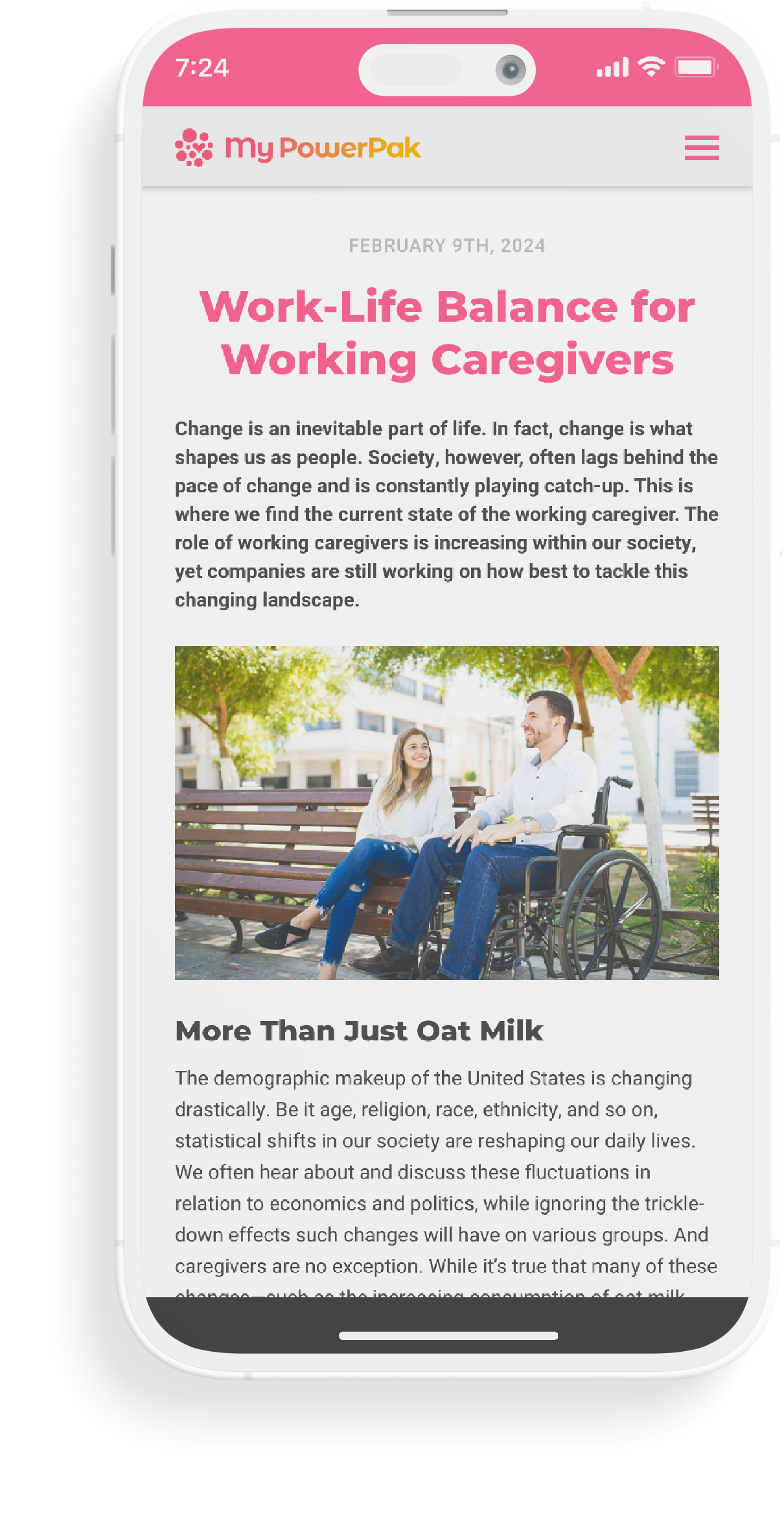 Phone screen showing an article from the Discover feature in the My PowerPak app.