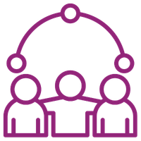 Geometric drawing of an outline square with sections divided by vertical, horizontal, and circle lines.