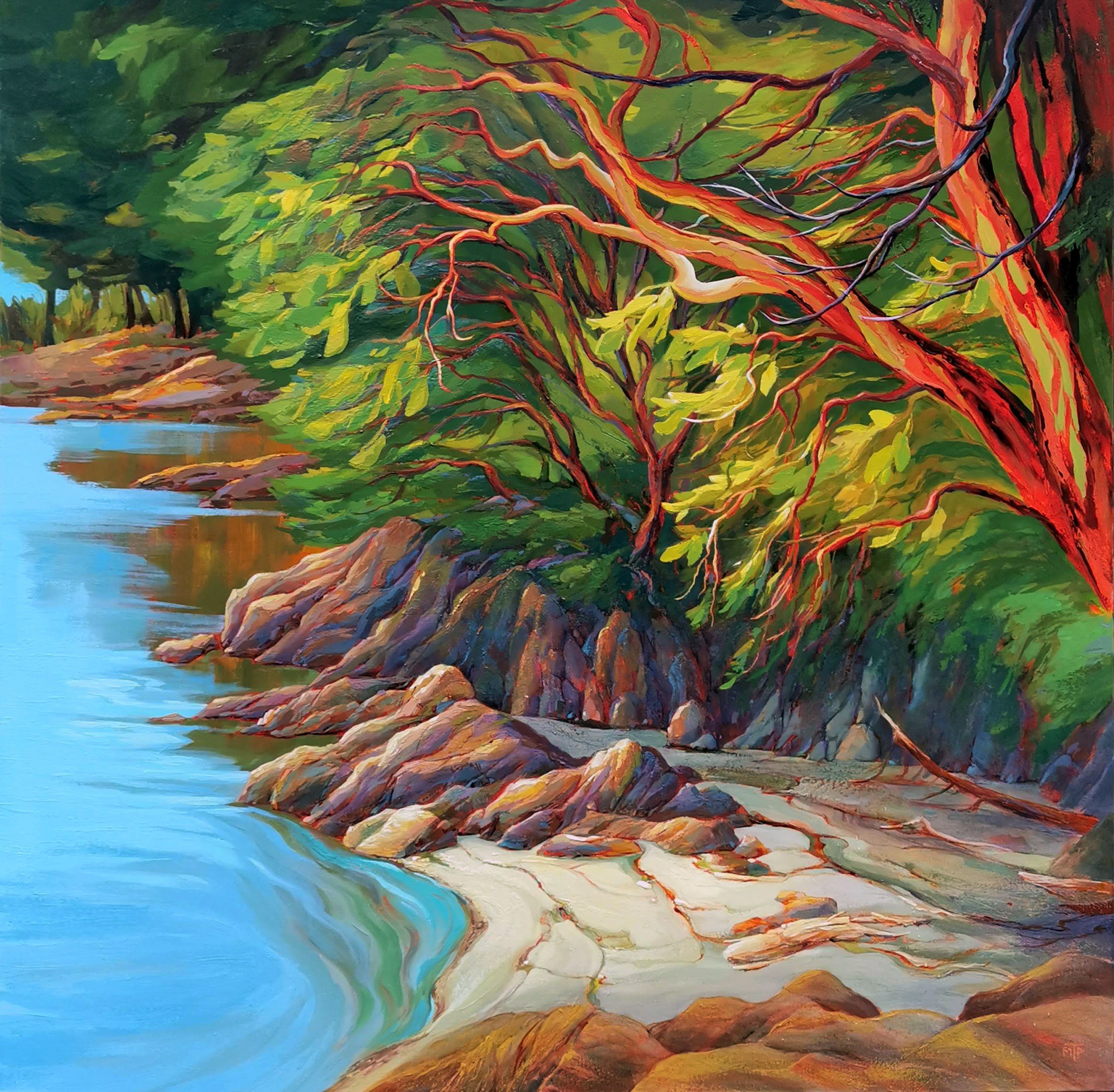  Arbutus Cove    Acrylic on canvas, 48x48 inches, $6,500  
