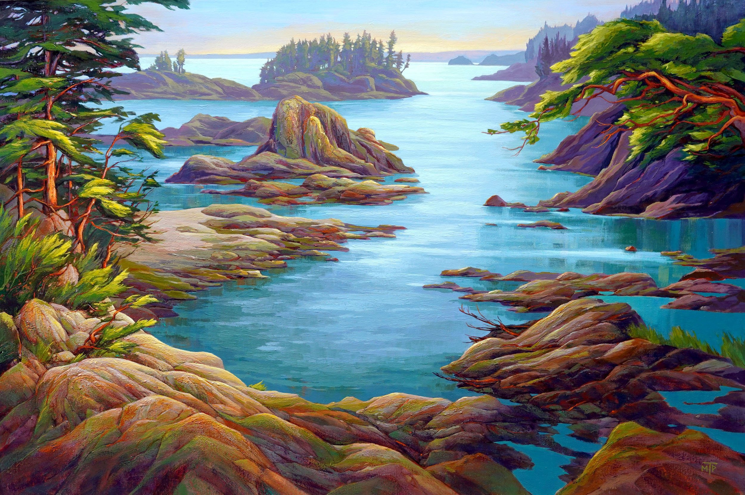  Ucluelet Coastline   Acrylic on canvas, 40x60 inches, $6,500, Lando Gallery, Edmonton, AB (780 990 1161 / mail@landogallery.com)  