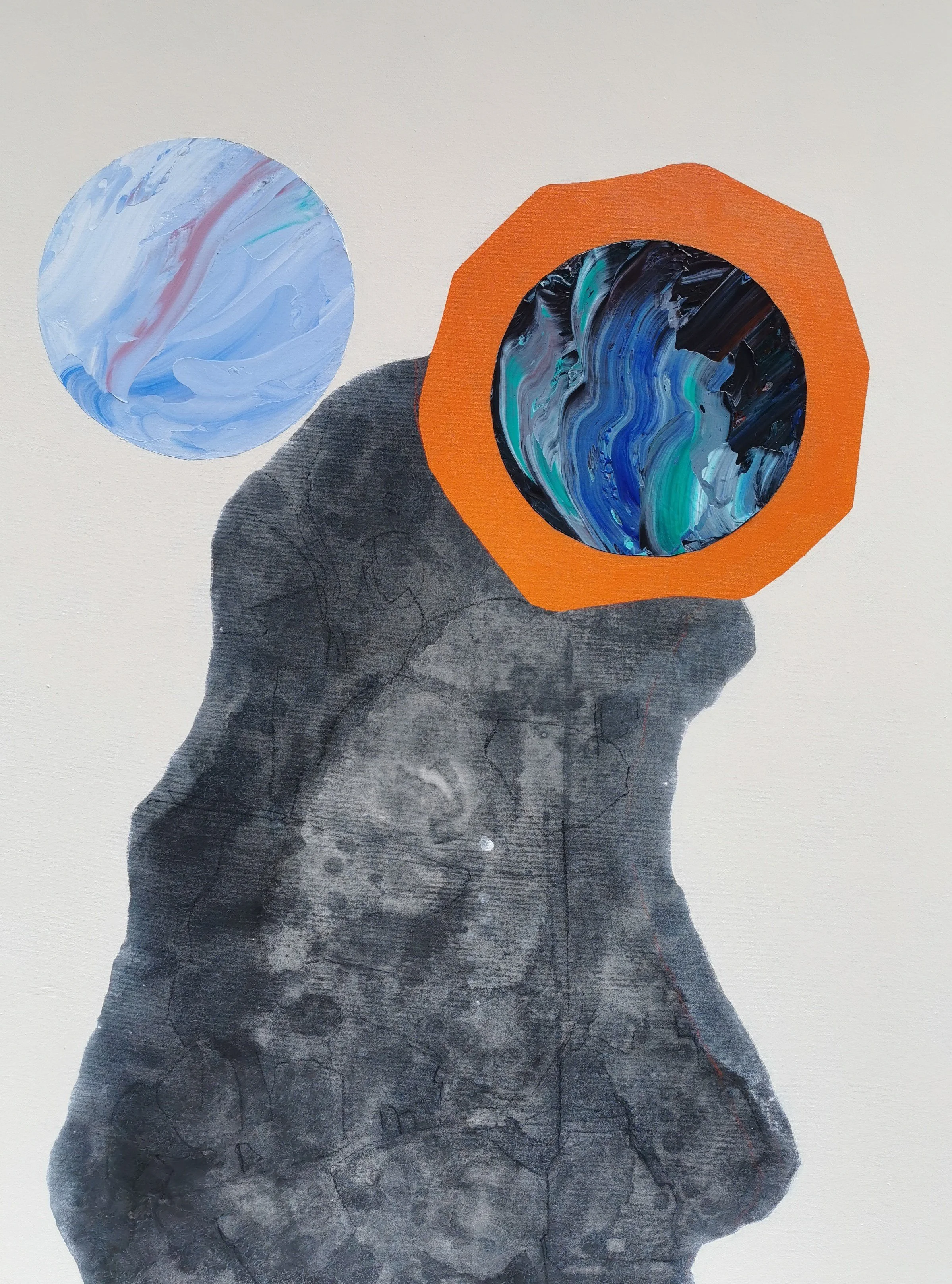   Substructure , 2026, acrylic and graphite on canvas 