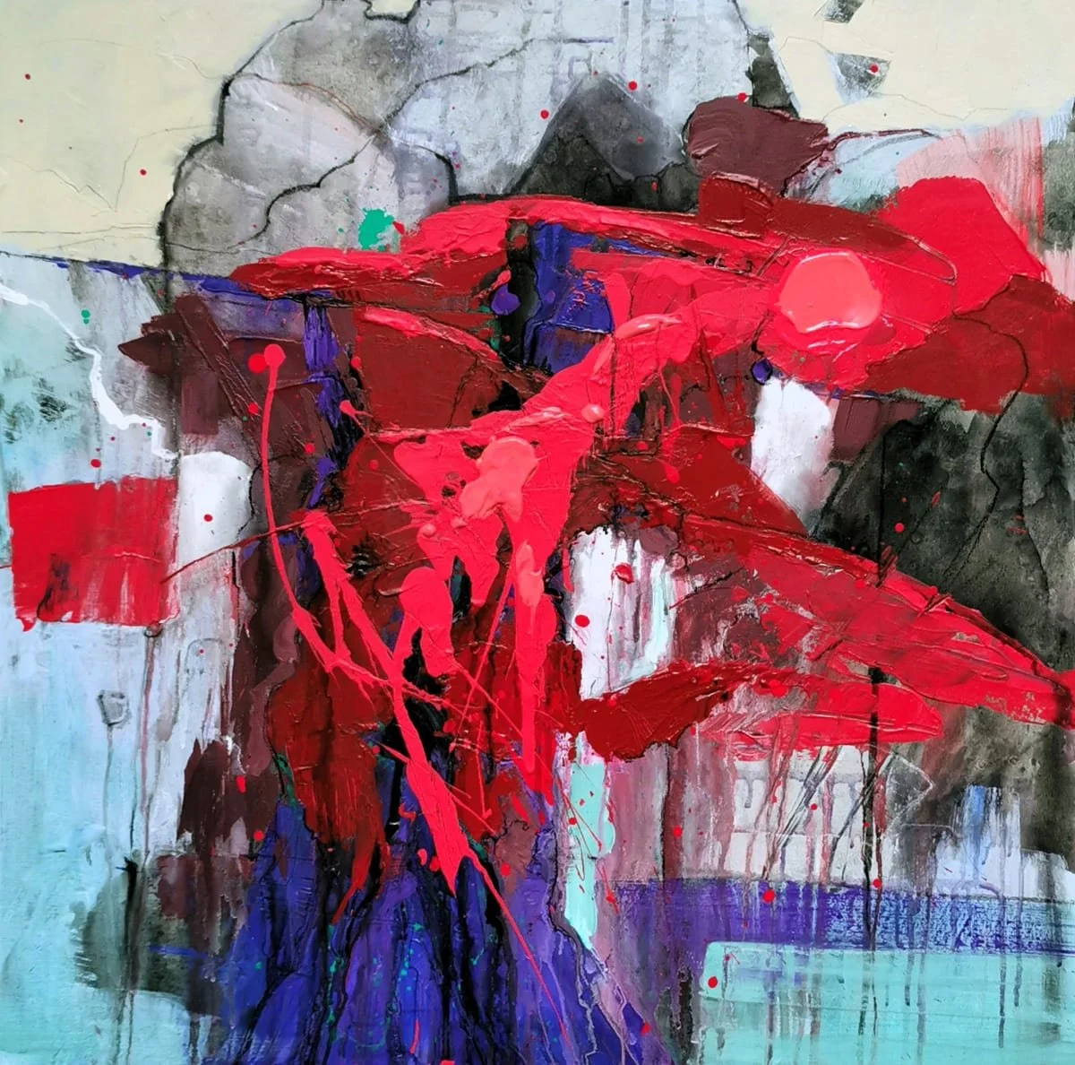  Remembered Topologies III (2024)  Acrylic on canvas 