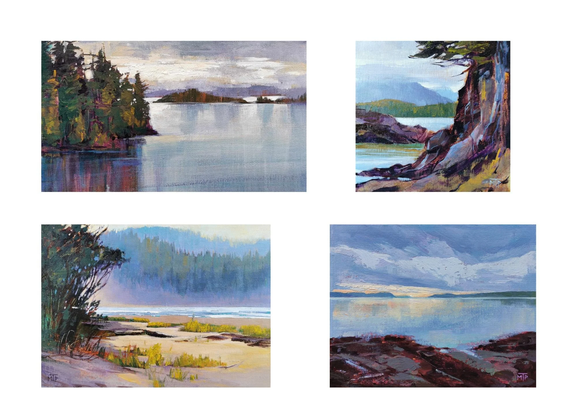   Bamfield , 2020, Field paintings on location at Bamfield Art Retreat 