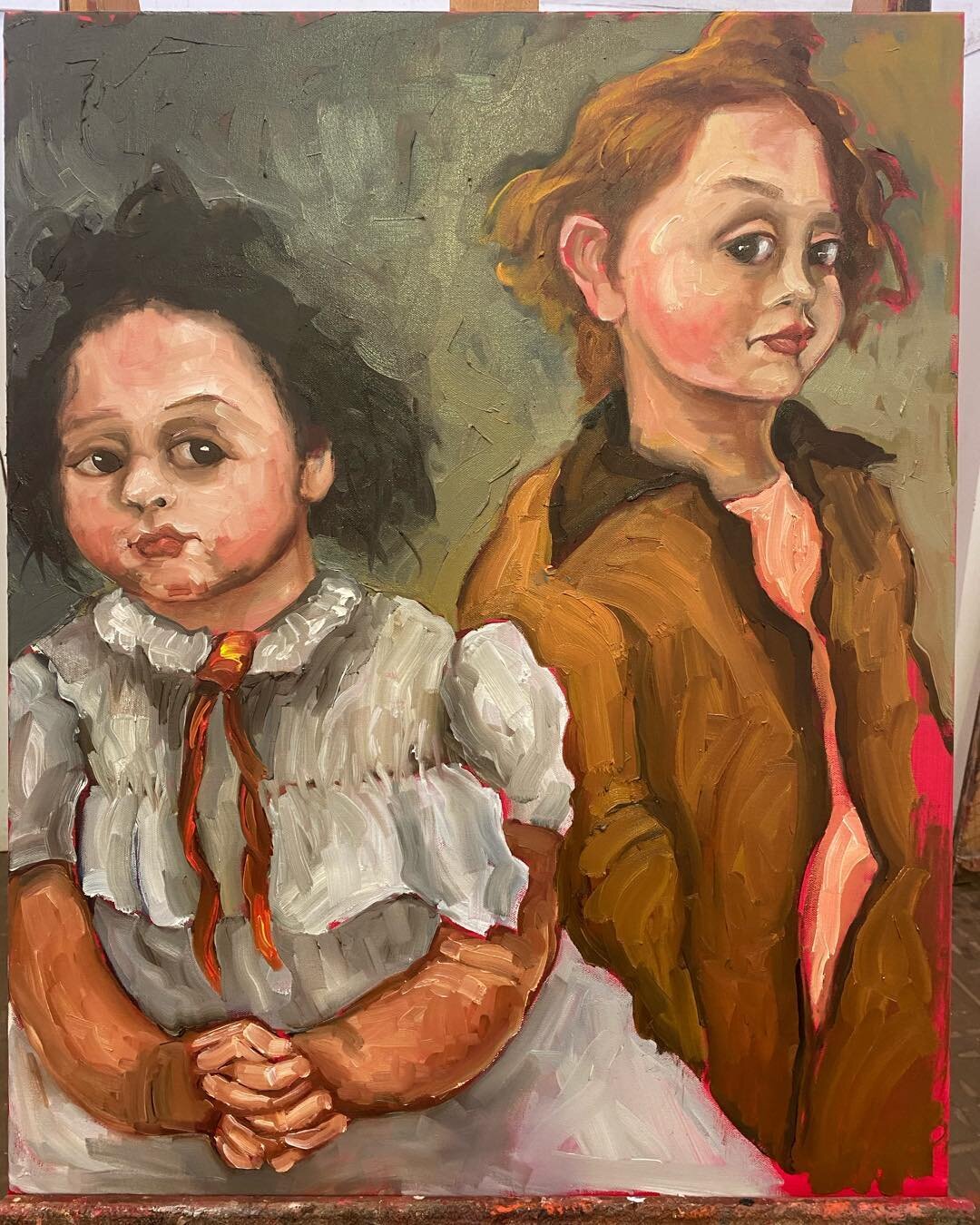 &lsquo;One can never tell on the day&rsquo;. This is an outcome I had not intended but the will prevails. #oilpainting #australianpainter #contemporaryart #art #figurativepainting #doll #dollpainting #narrative #tonimessiter