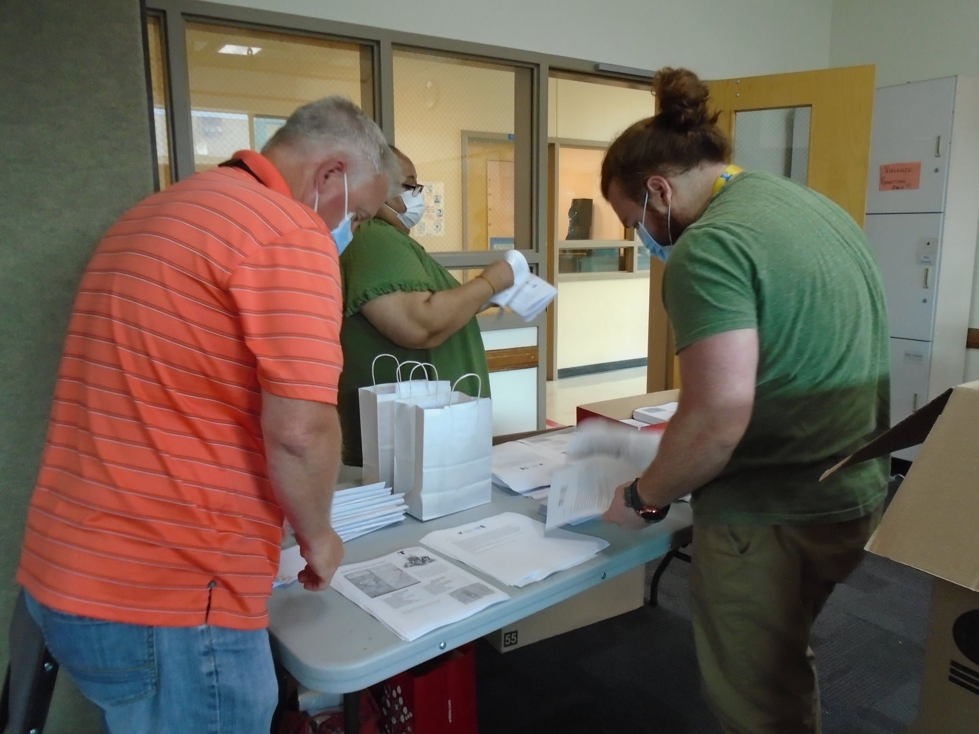 TCC faculty preparing care packages