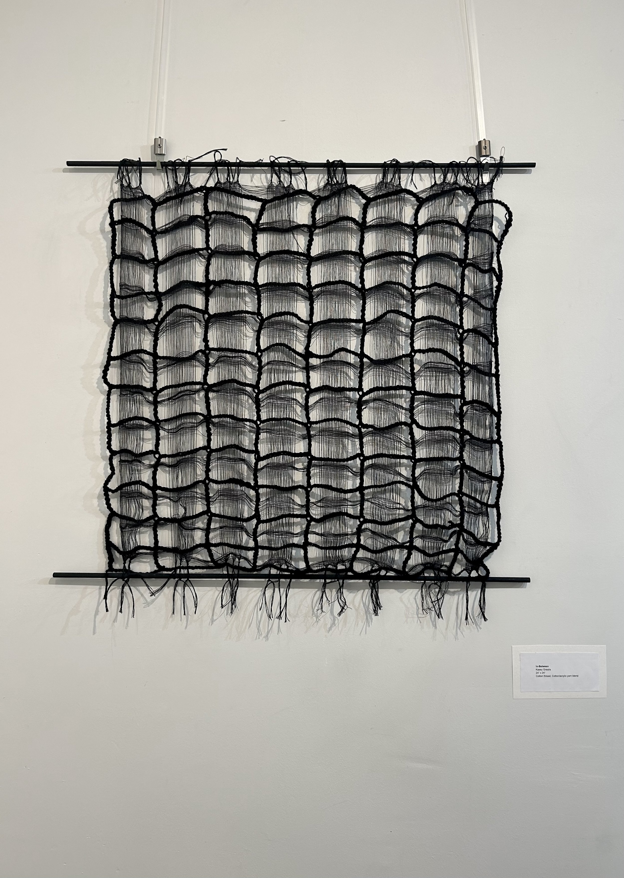 "In-Between"
24” x 24”
Cotton thread, Cotton/acrylic yarn blend