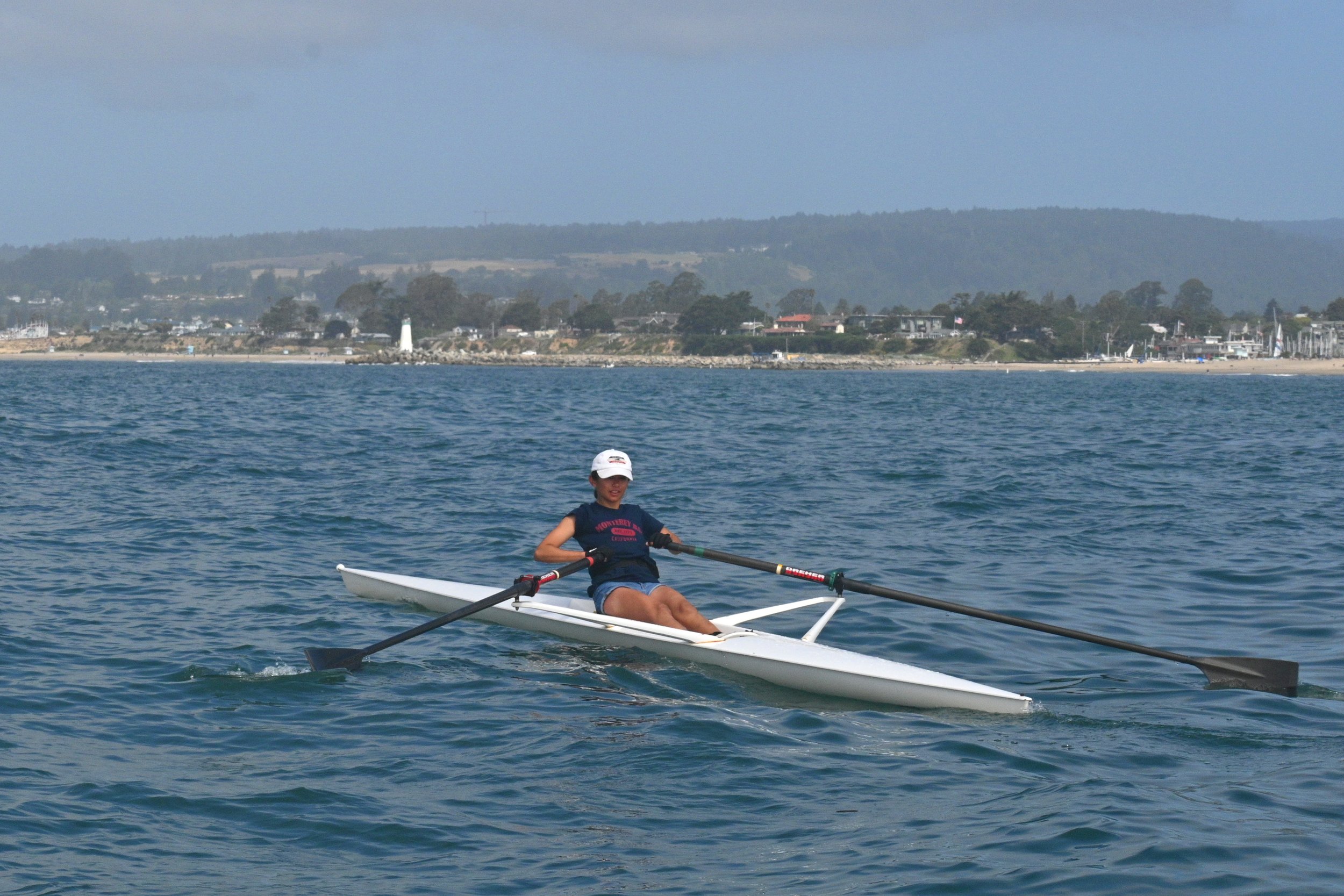 Rower heads back to the harbor and the end of the race.