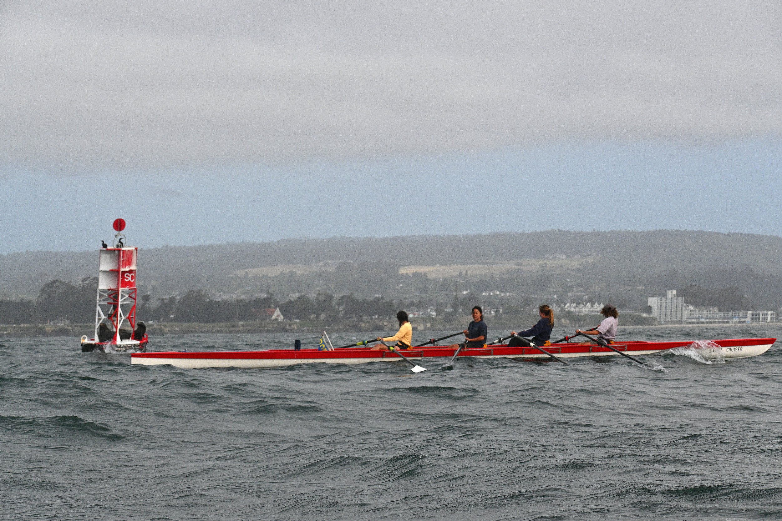 UCSC quad rounds the Mile buoy.