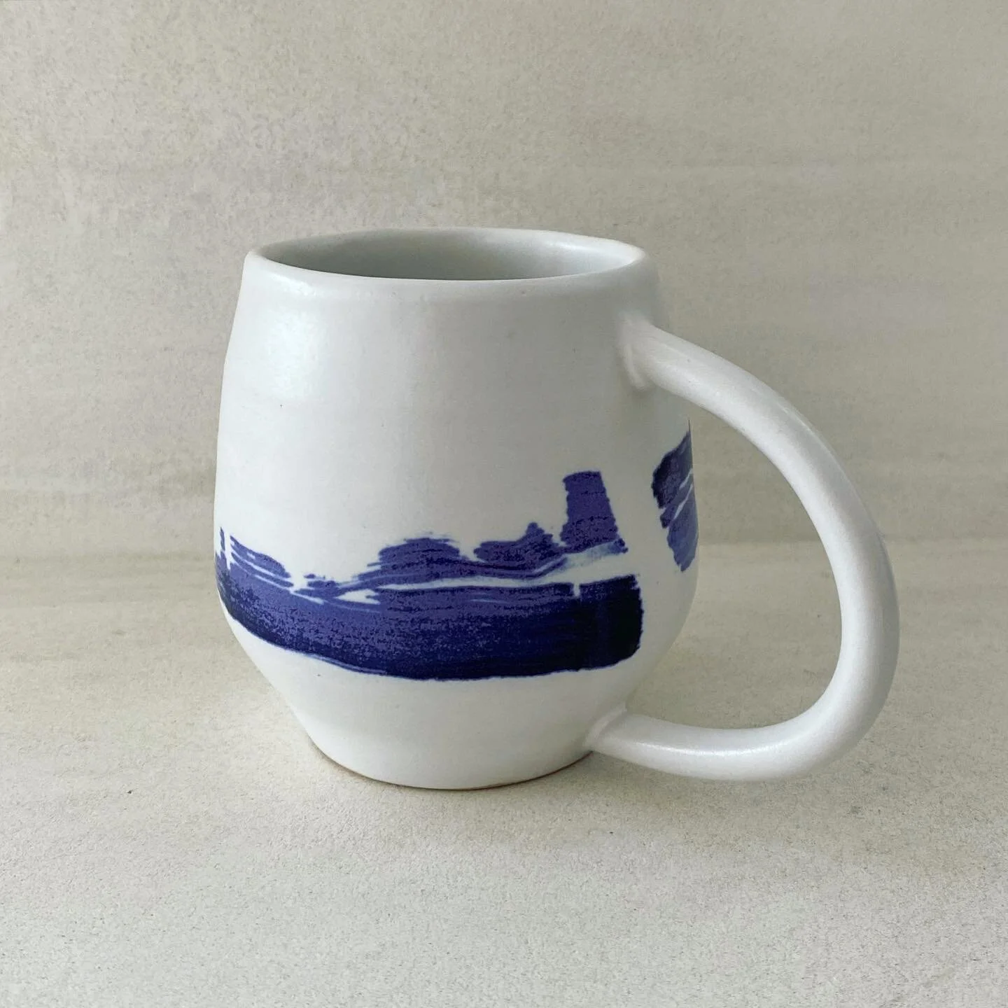 Mixing and matching designs and glazes - an experiment with cobalt brushstrokes over matte white. 
Do you have a favourite combination?