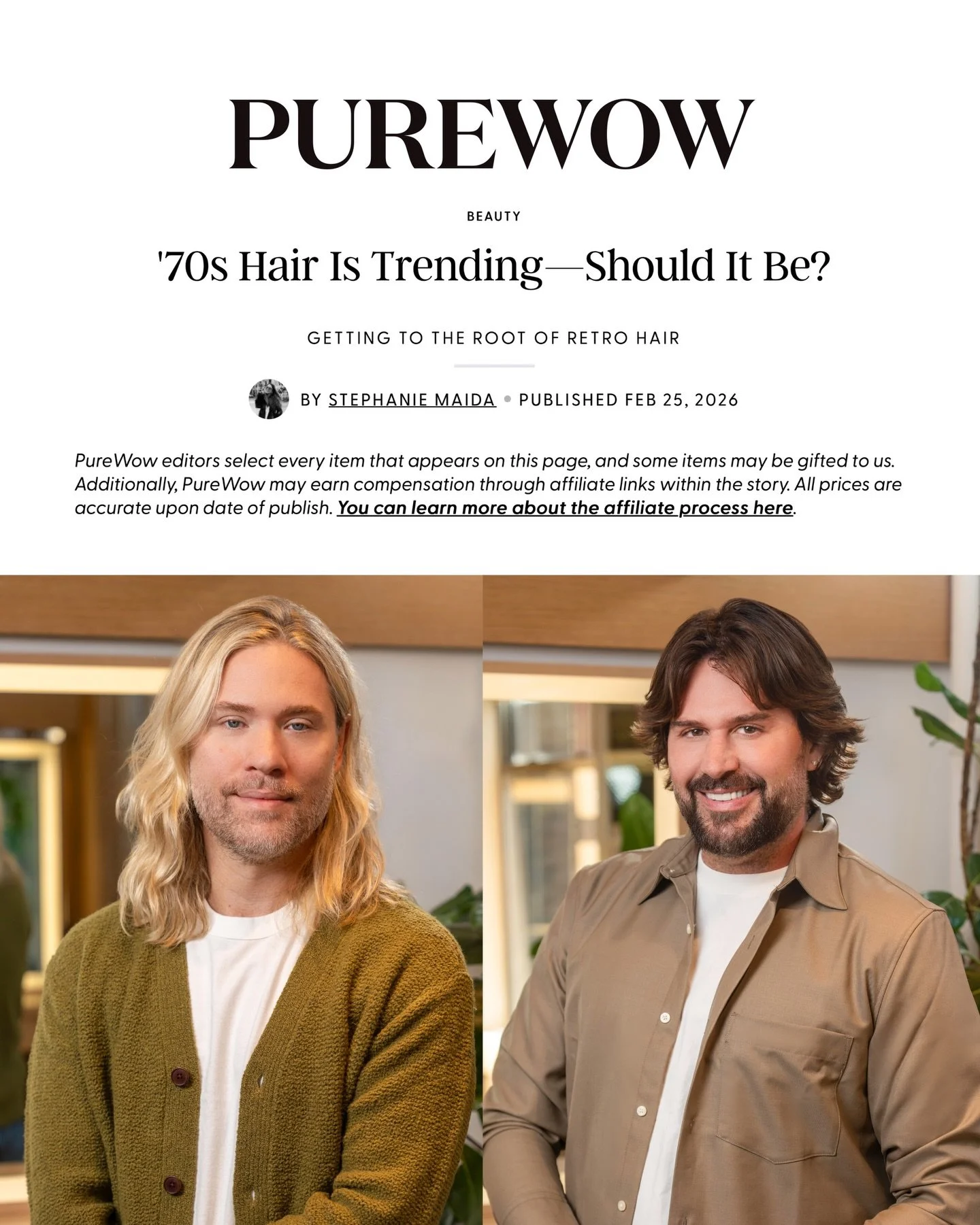 In @purewow, our cofounders Mark DeBolt @markcolorist and Ryan Trygstad @ryantrygstadhair revisit the iconic hairstyles of the &rsquo;70s and the techniques used to create them. A look at the artistry behind one of hair&rsquo;s most influential decad
