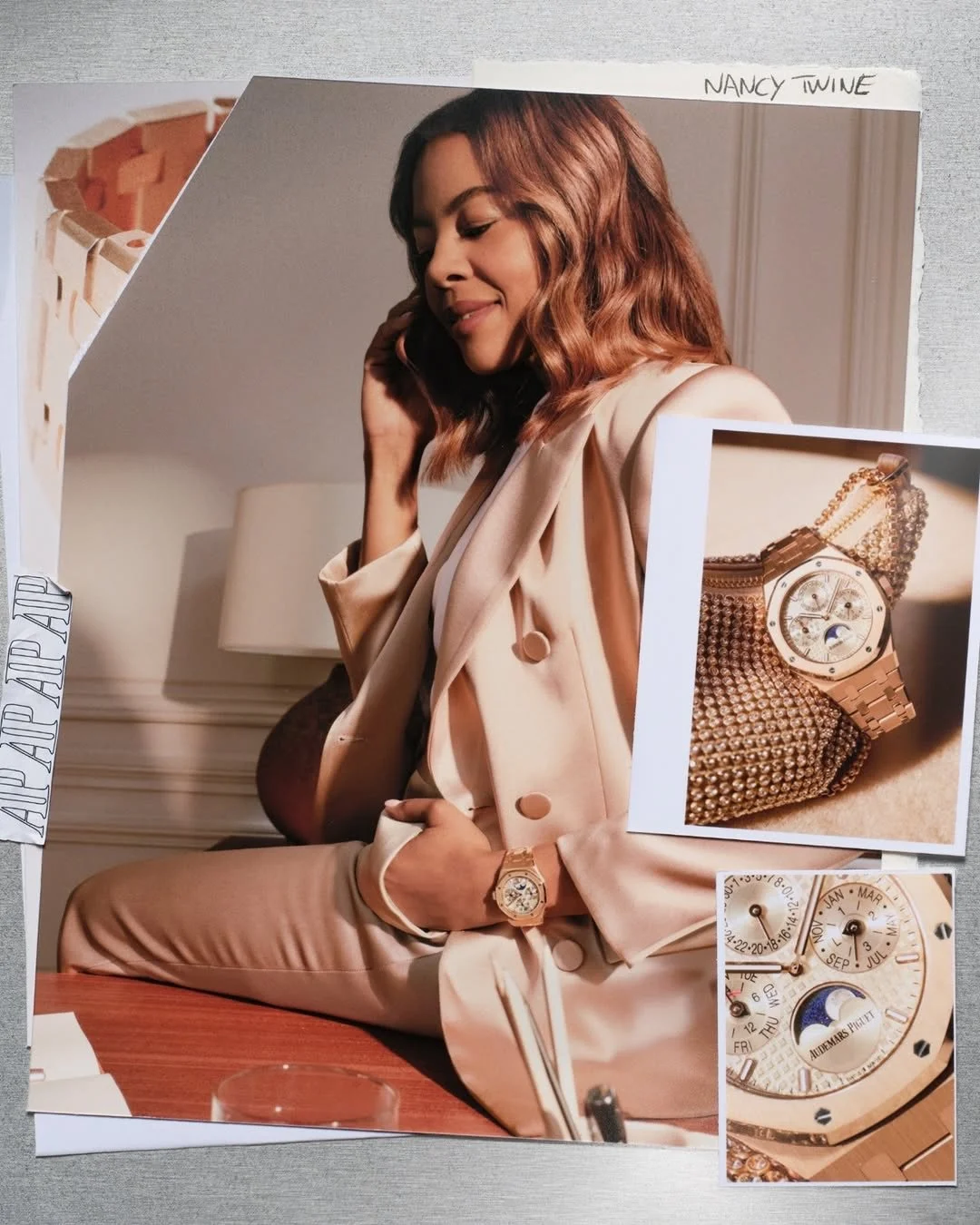 The lovely @nancytwine for @audemarspiguet campaign. Hair styled by our expert Nic Cichoki @truth_beauty_and_goodness 

#nychairsalon #nychairstylist #nychaircolorist #nycheadspa #chelseasalon