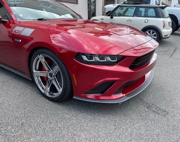 A little #mustangmonday with this 2024 Saleen Mustang that came in for repairs after a tree branch fell on the road in front of it. New Saleen front bumper, new Saleen grill, repairs to the fender and blending all necessary panels. Looking as good as