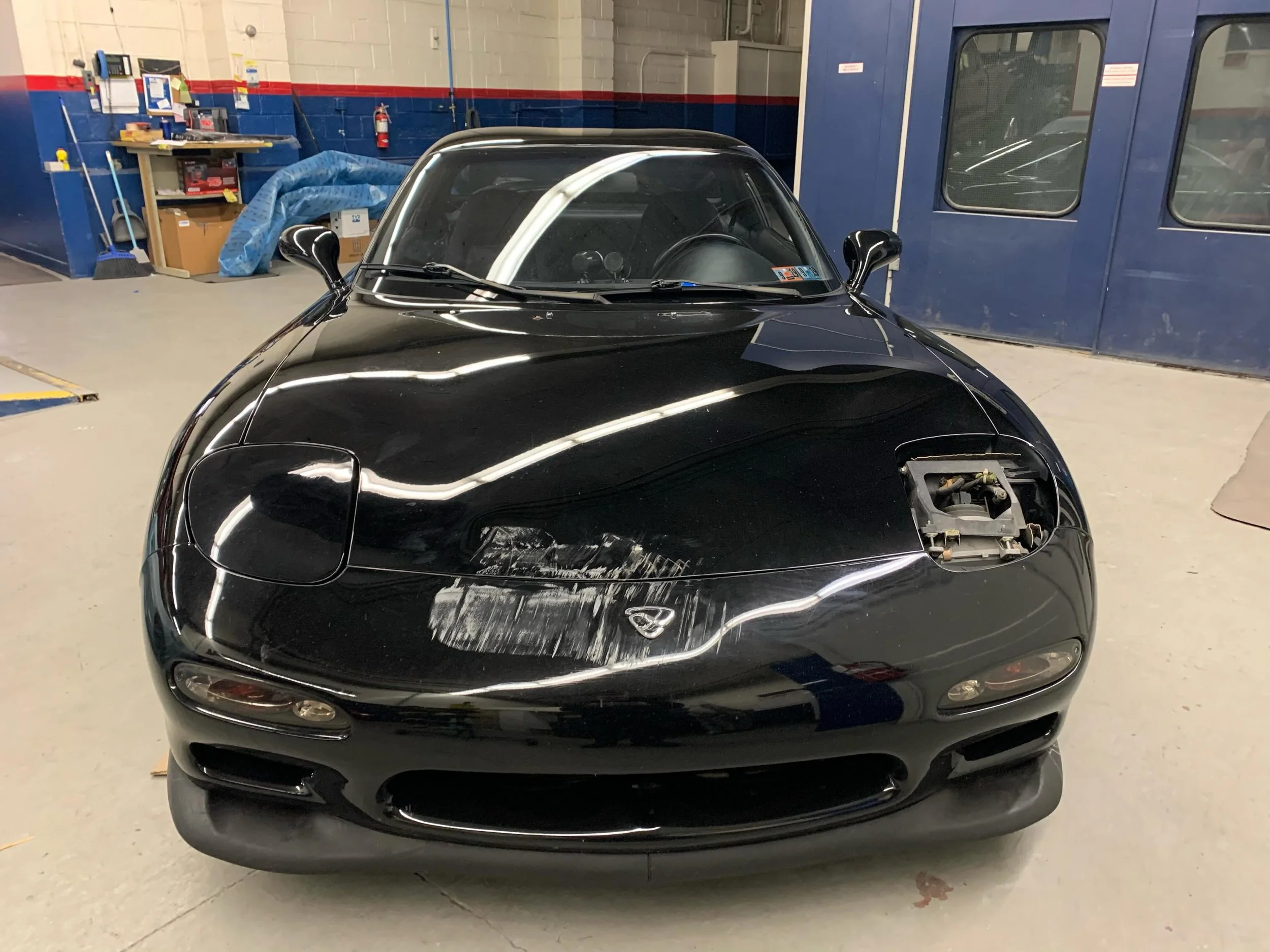 #throwbackthursday with this gorgeous 1994 Mazda RX7 R2. This came in originally for a collision repair when the owner then decided he wanted the entire car redone and made perfect. We stripped it down to bare metal, did any necessary body work to ma