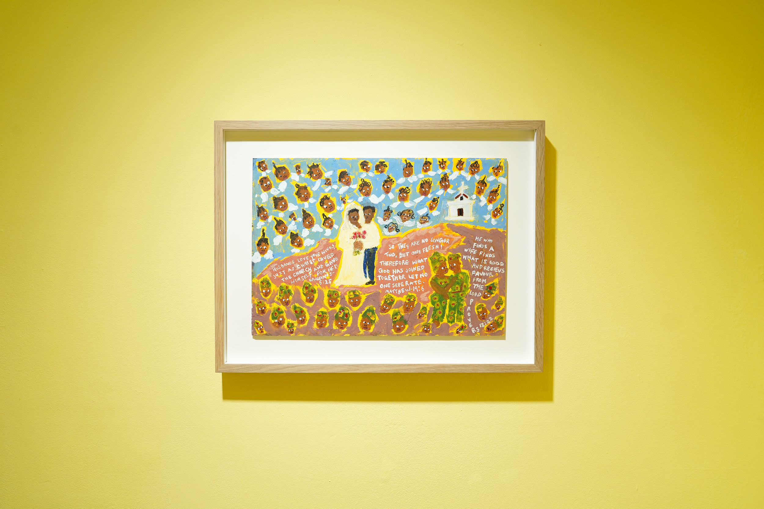 Congregation, 2025, framed oil on paper, 29.7 x 42 cm