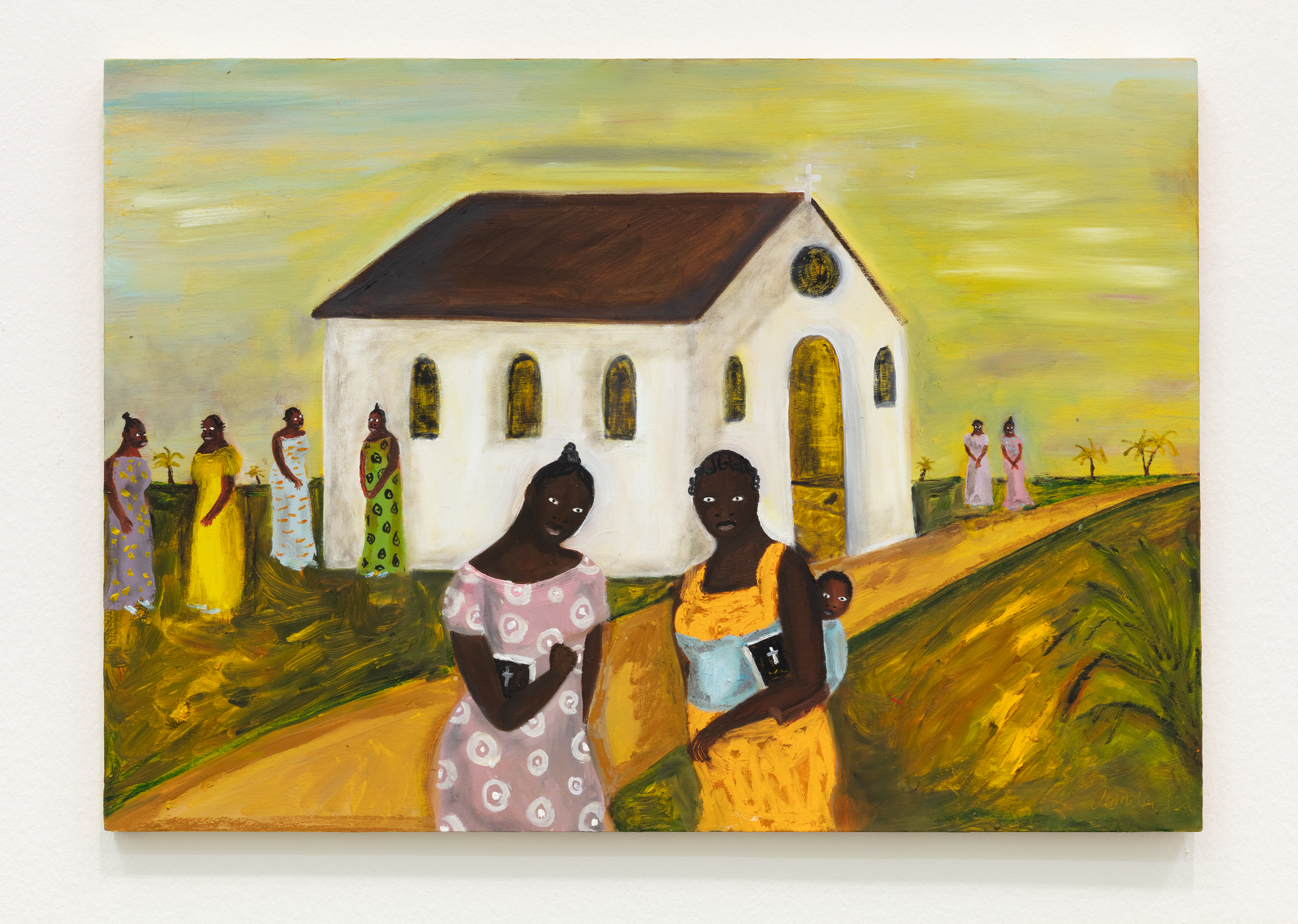 Gathering, 2026, oil on wood panel, 42 x 59.4 cm