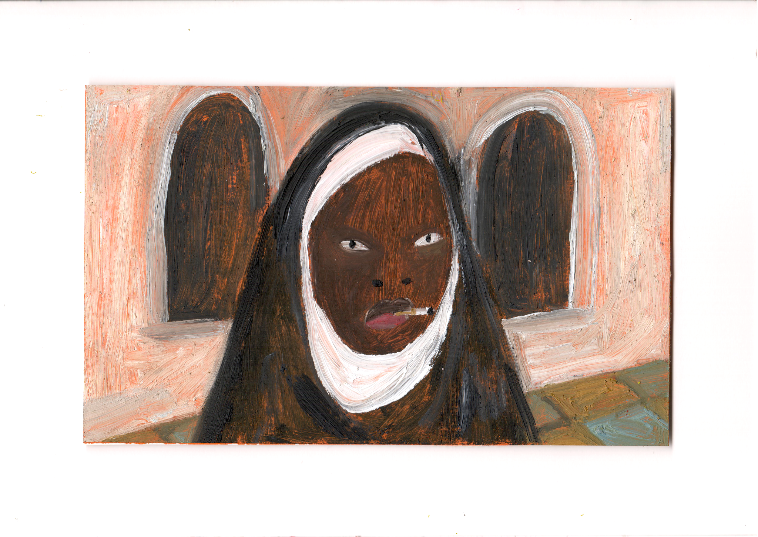 Nun Nior, oil on paper, 14.8 x 21 cm, 2026
