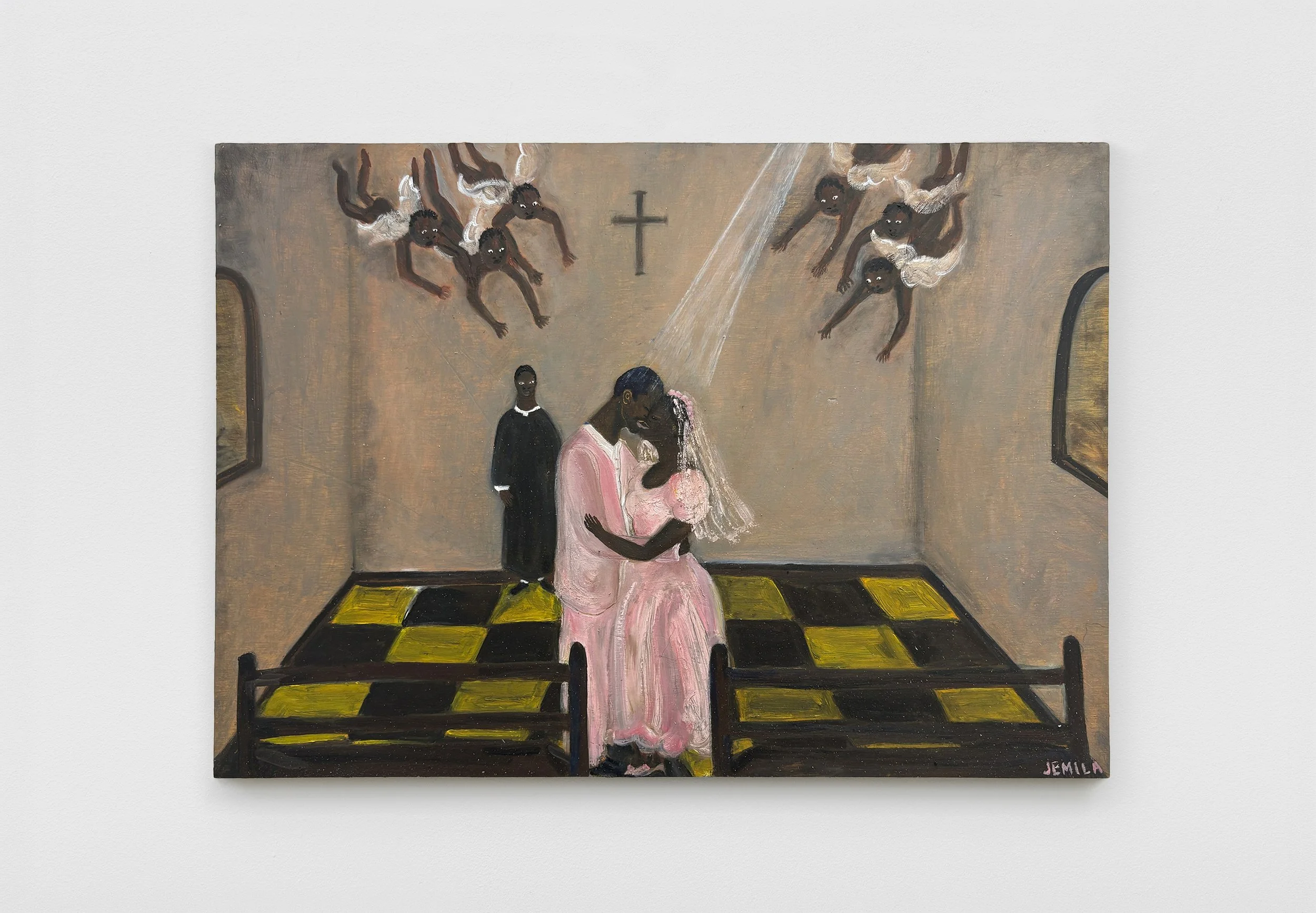 Sealed with a Kiss,  2026, oil on wood panel, 42 × 59.4 cm