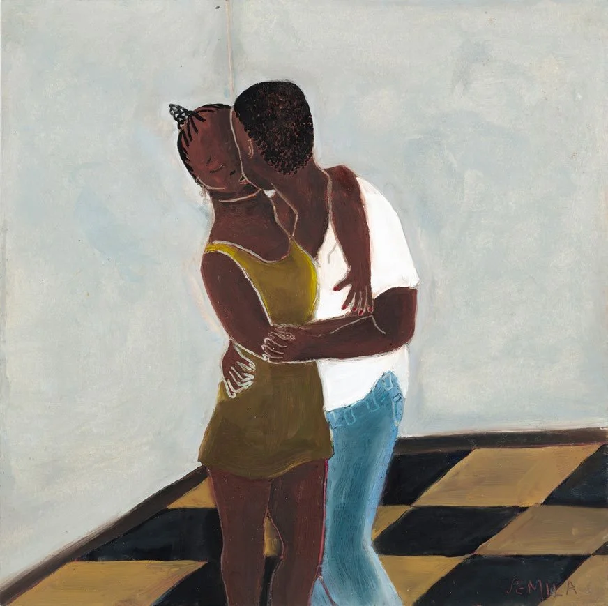 The Kiss, 2024, oil on paper, 25 x 25cm