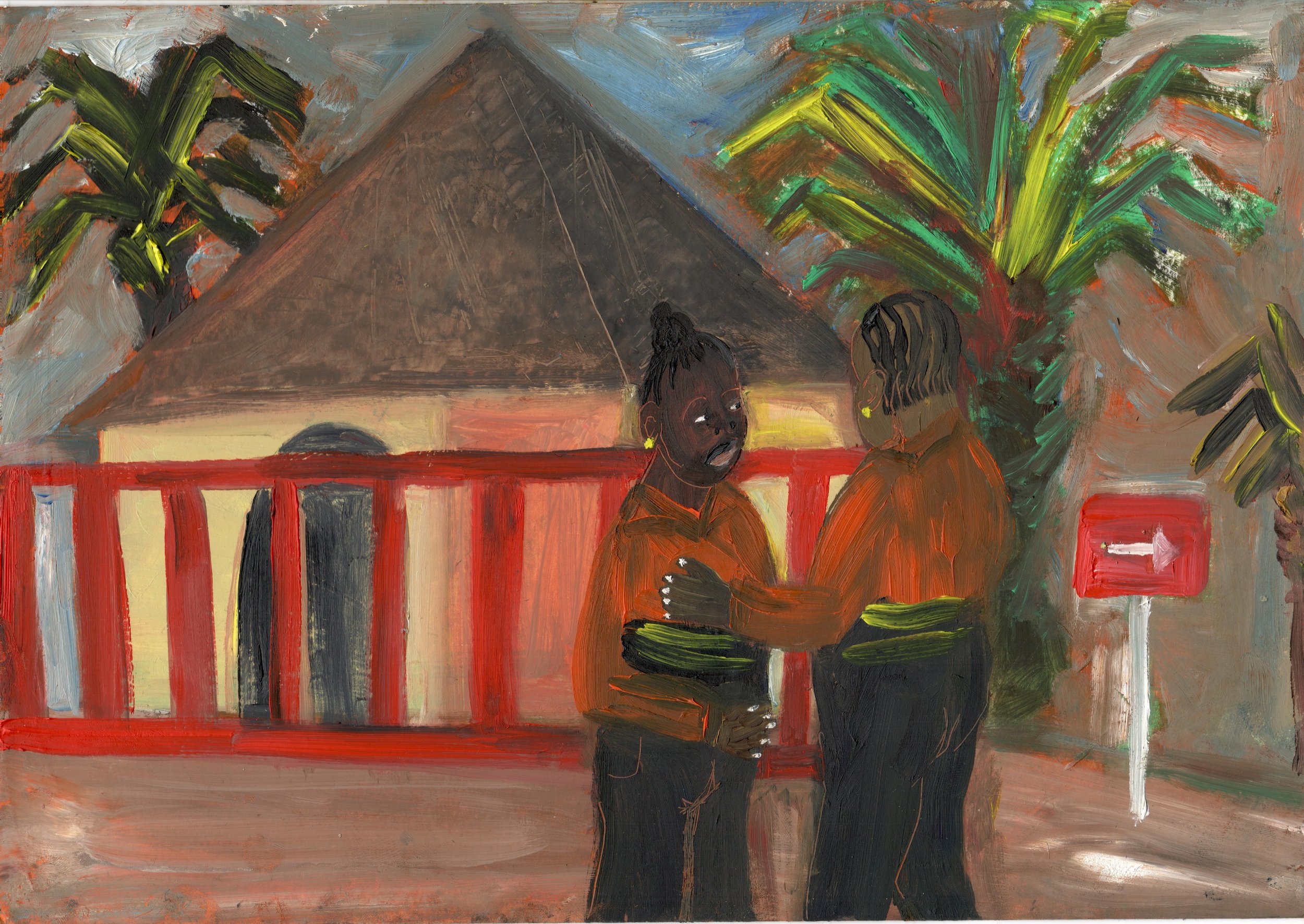 Women in Uniform, 2025 oil on paper, 21 x 29.7cm