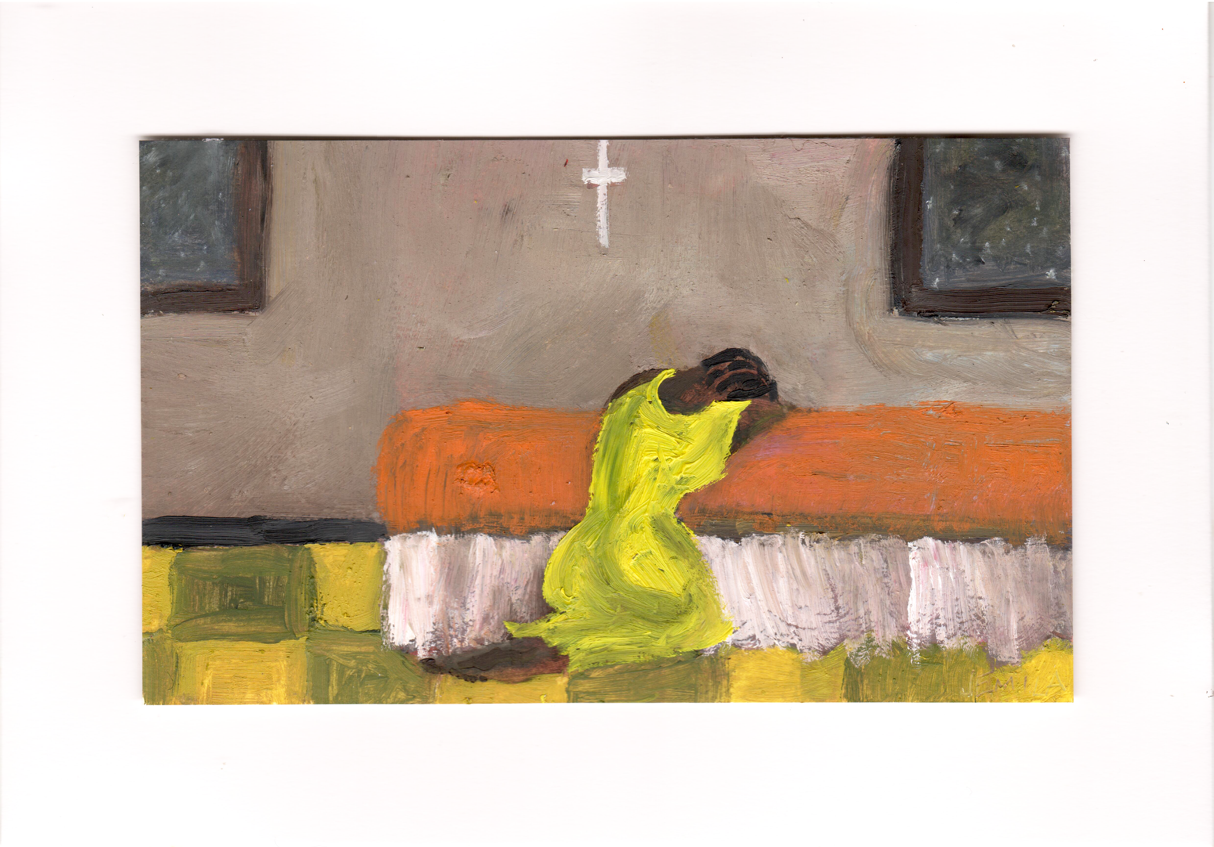 Yellow Dress, oil on paper, 14.8 x 21 cm, 2026