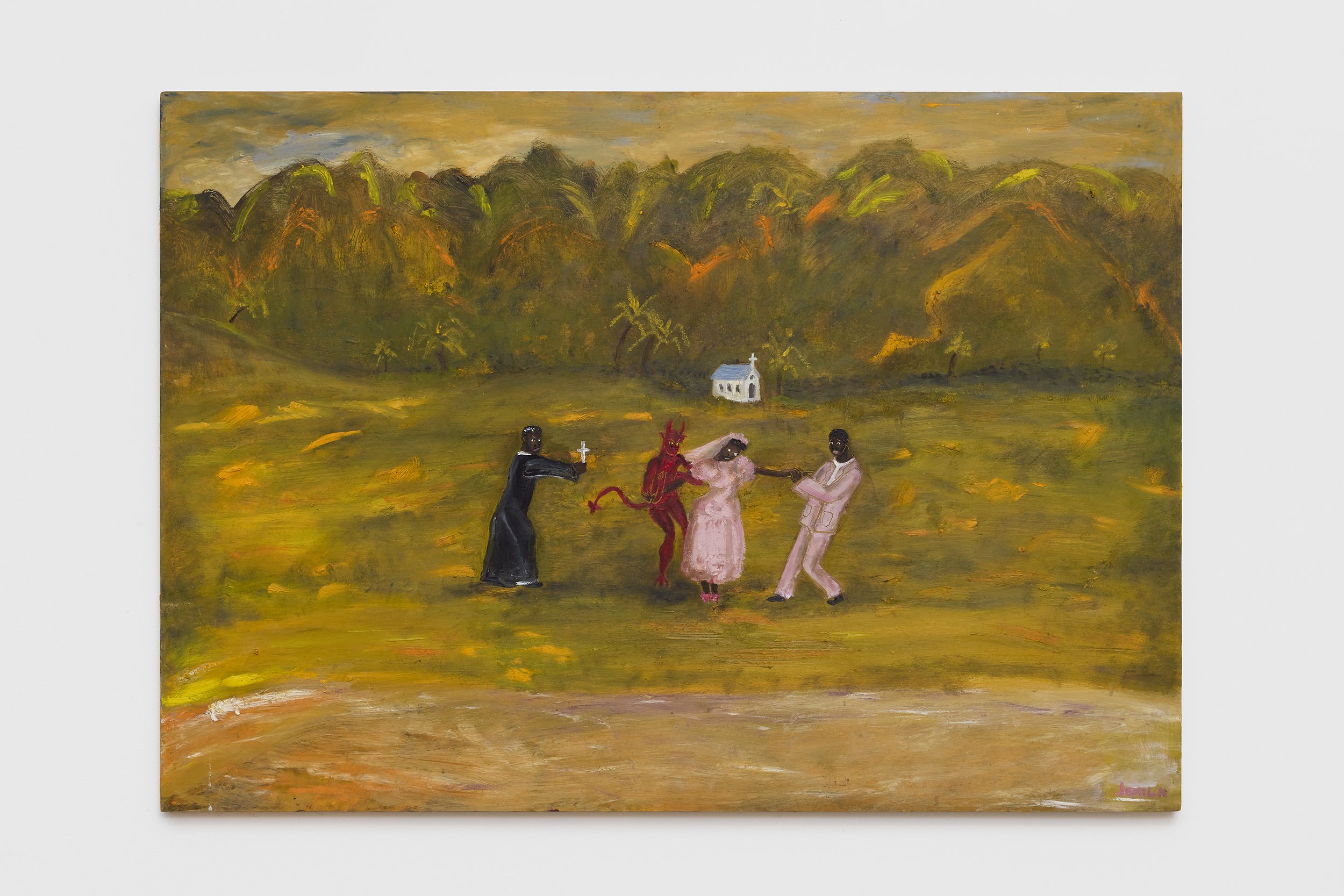 Rock and a Hard Place, 2026, oil on wood panel, 59.4 x 84.1 cm