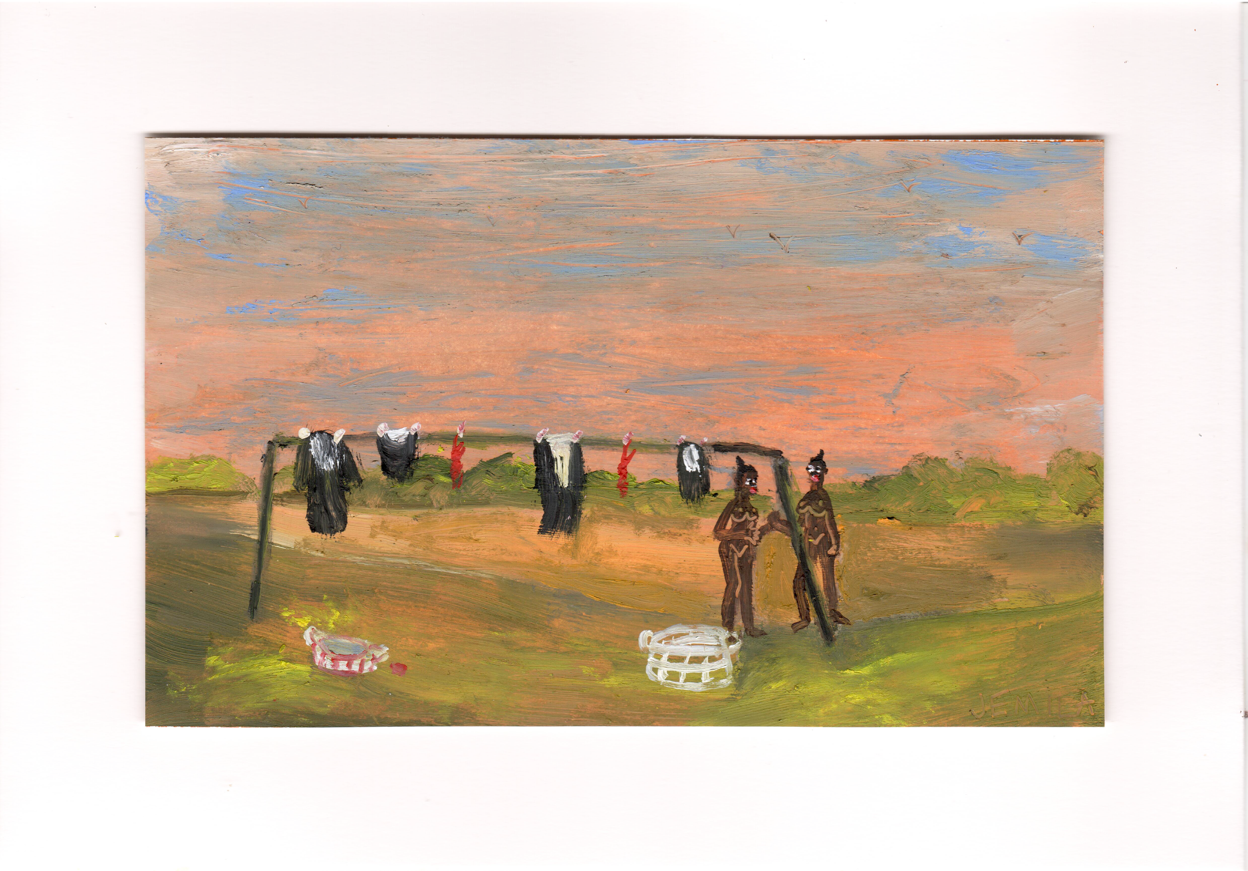 Laundry Day At The Nunnery, oil on paper, 14.8 x 21 cm, 2026