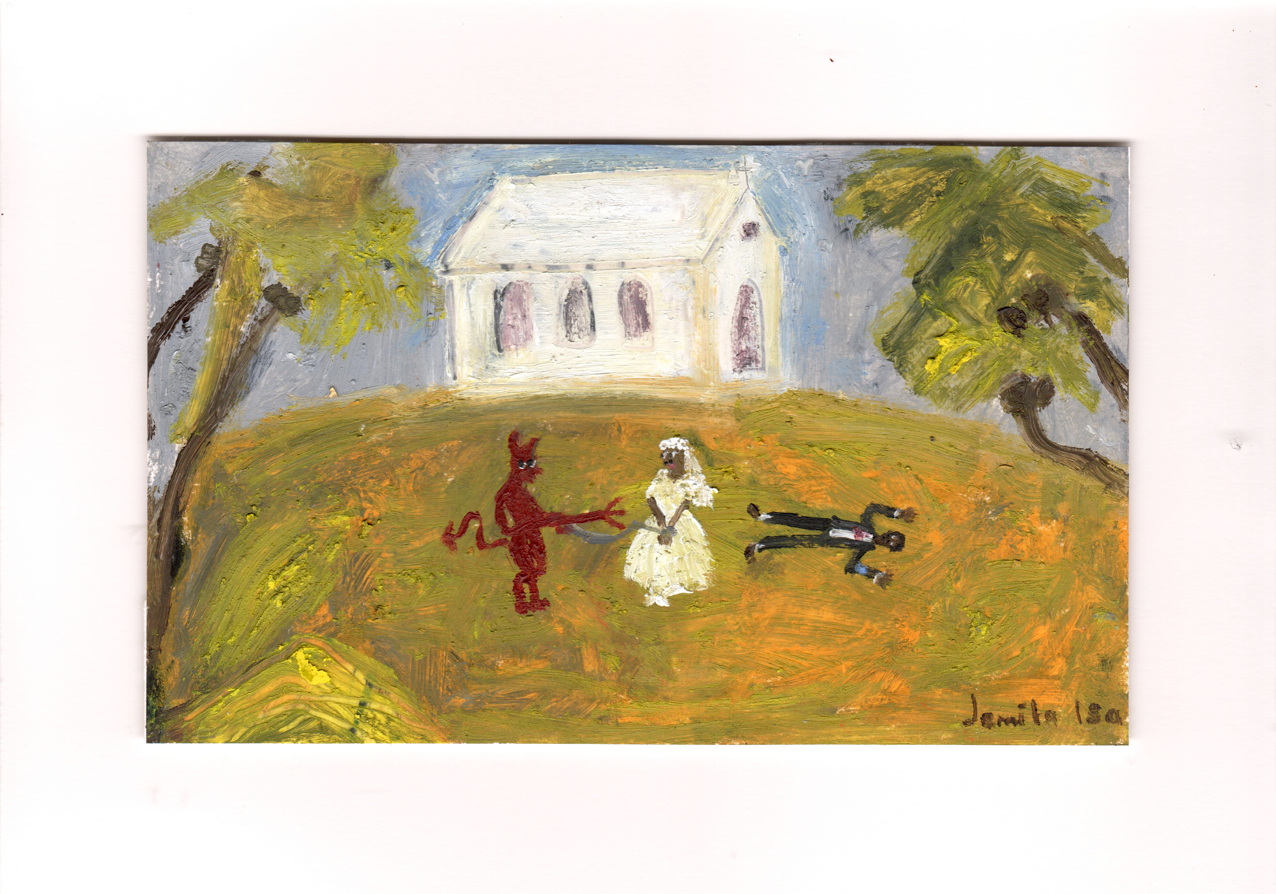The Devil's Bride, oil on paper, 14.8 x 21 cm, 2026