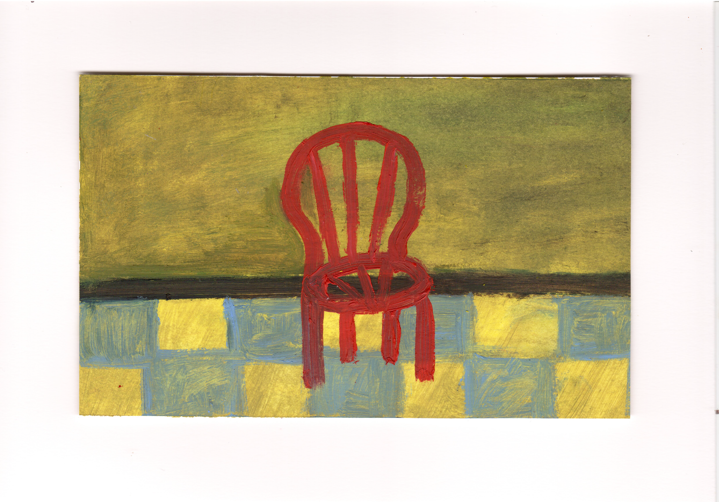 Red Chair, oil on paper, 14.8 x 21 cm, 2026