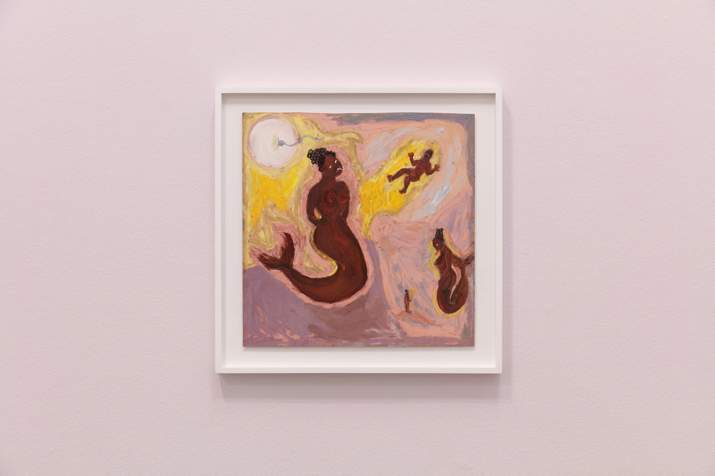 Sea Spirit, 2025, framed oil on paper, 42 x 42cm