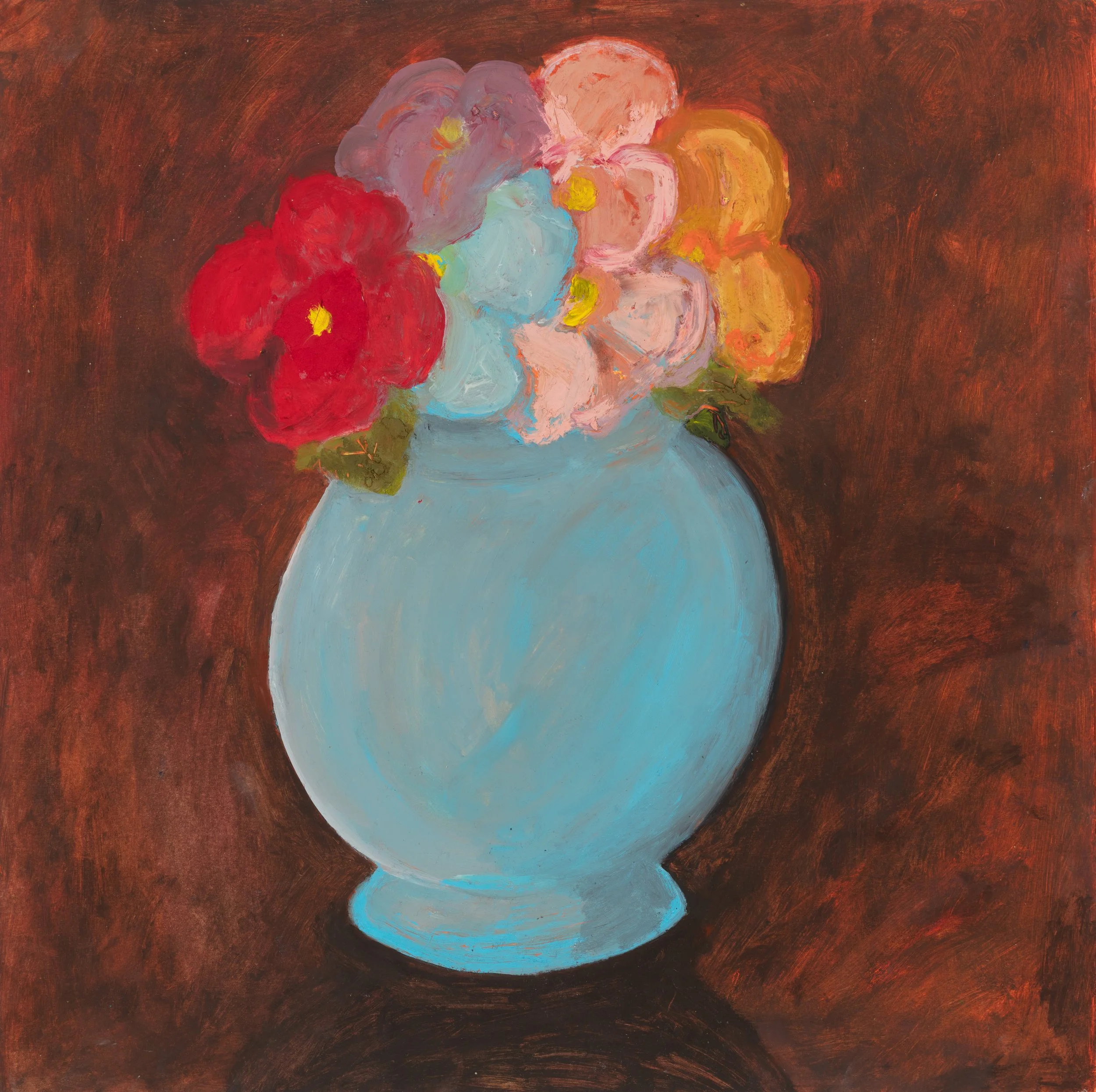 Blue Flower Vase, 2025, oil on paper, 42 x 42cm