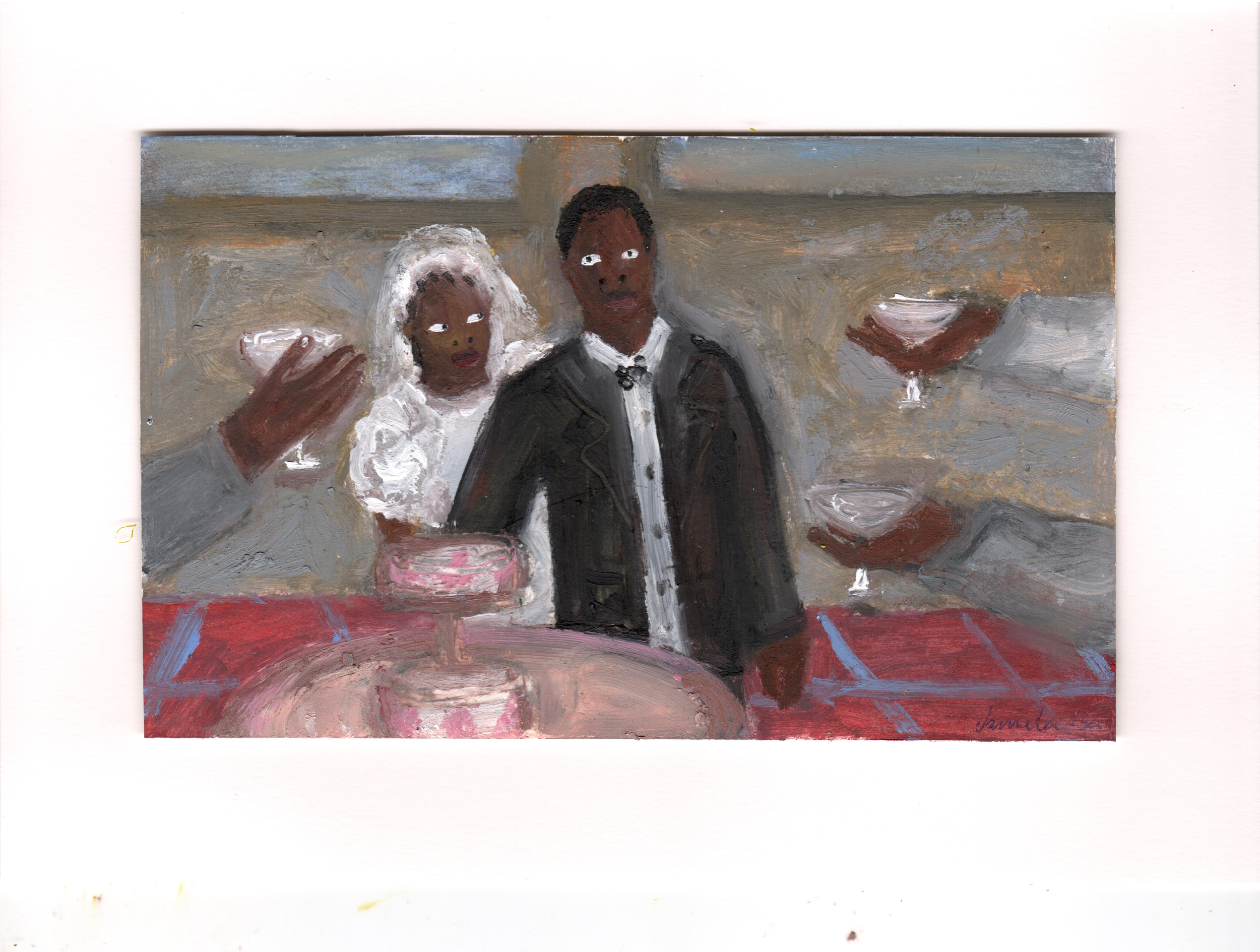 Wedding Cake, oil on paper, 9.9 x 16 cm, 2026