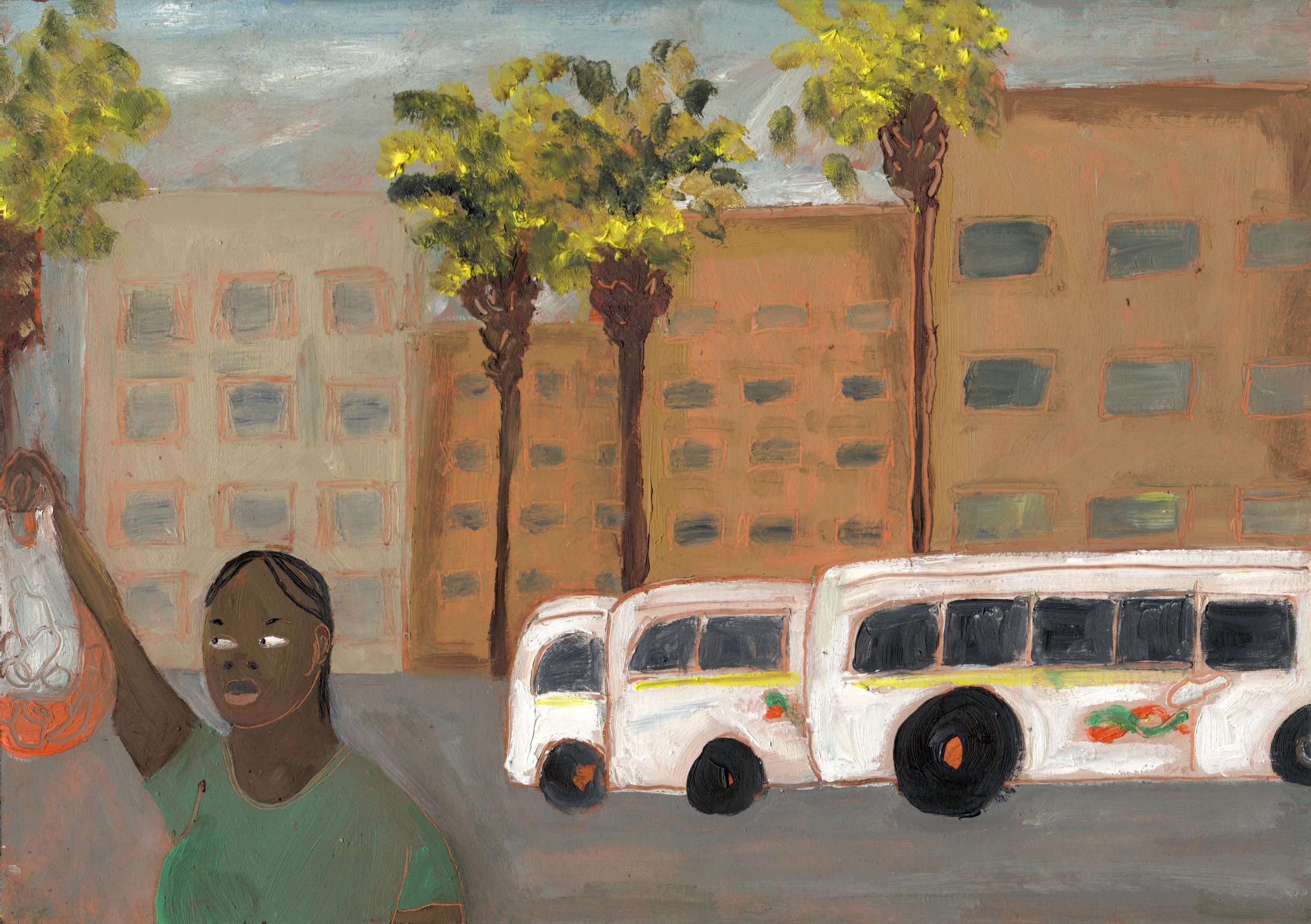 Plastic Bags, 2025 oil on paper, 21 x 29.7cm