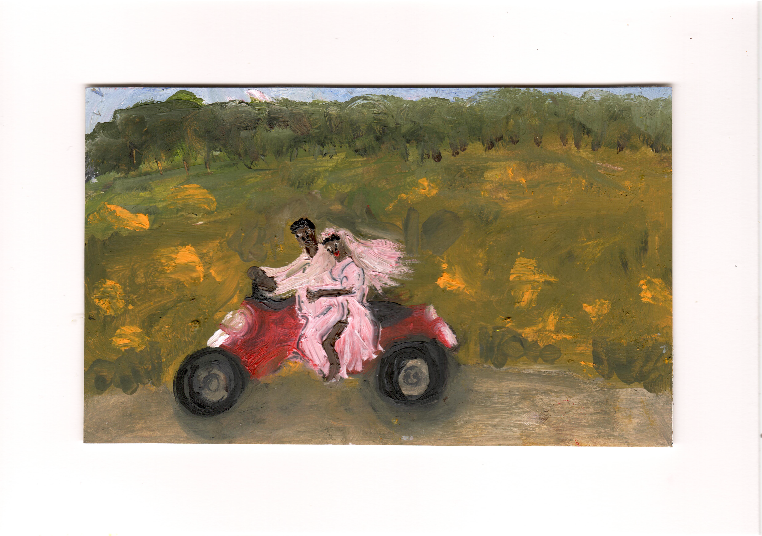Red Motorbike, oil on paper, 14.8 x 21 cm, 2026