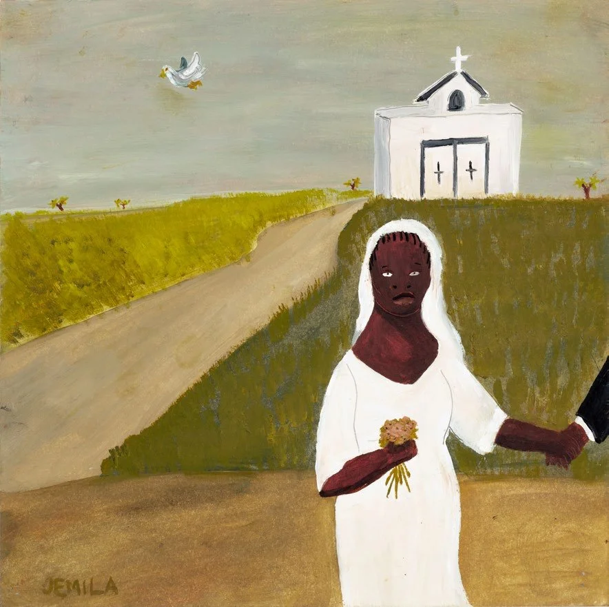 The Bride, 2024, oil on paper, 25 x 25cm