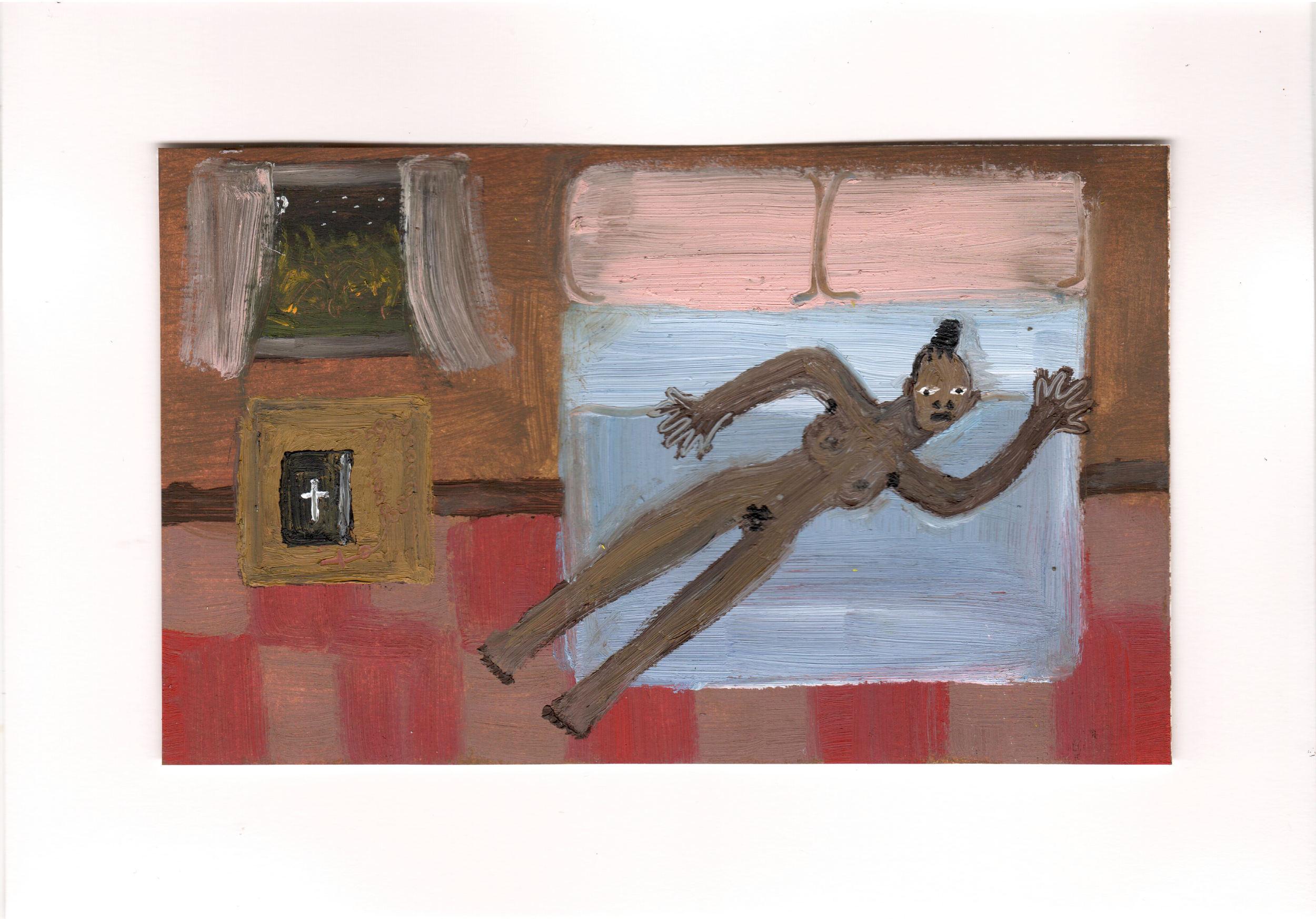Sleepless Night, oil on paper, 14.8 x 21 cm, 2026