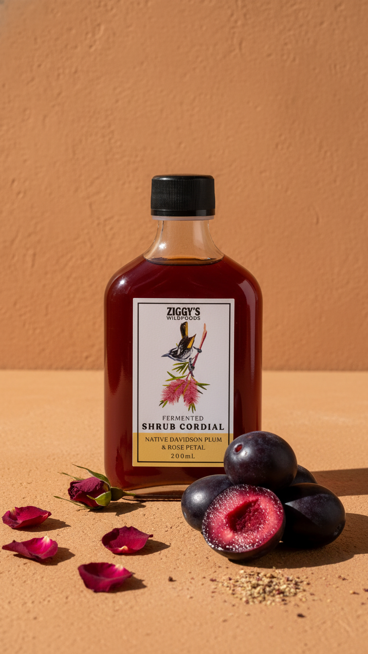 Wild Davidson Plum & Rose Petal Cocktail Shrub