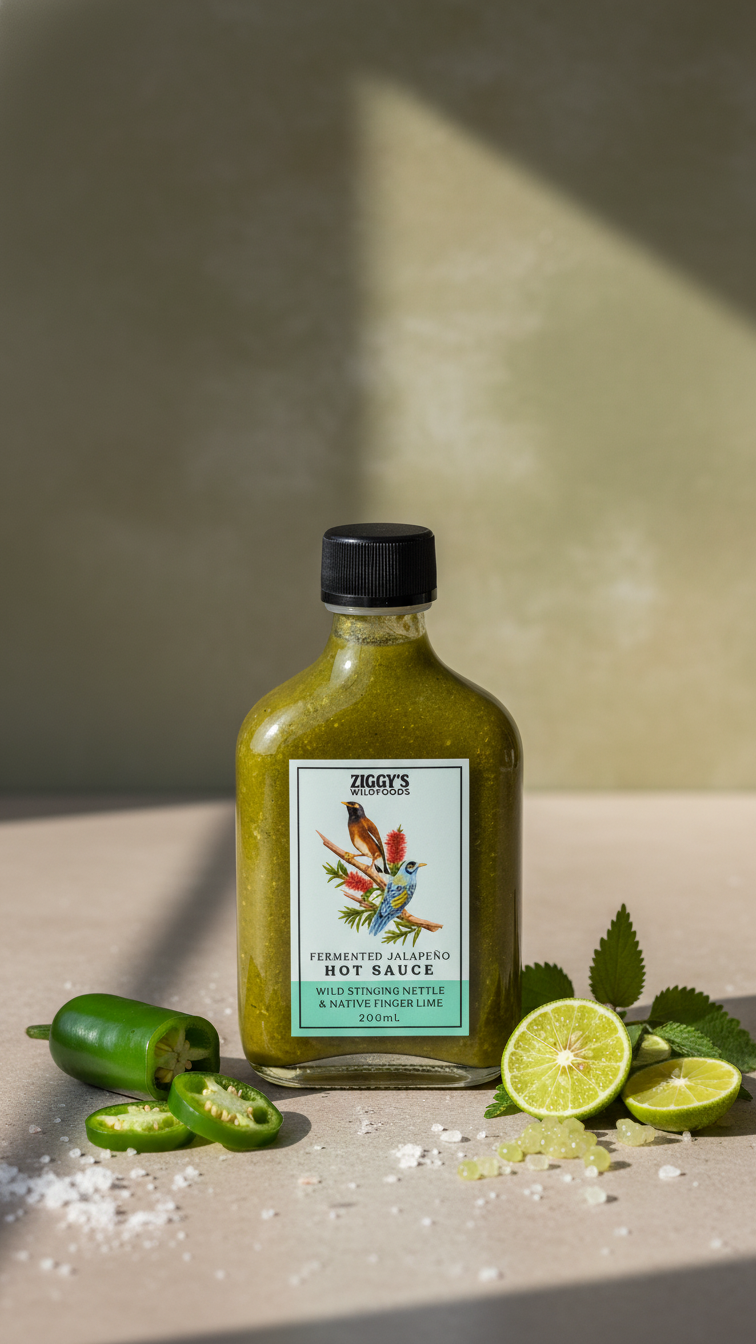 Wild Stinging Nettle & Green Fingerlime Fermented Hot Sauce