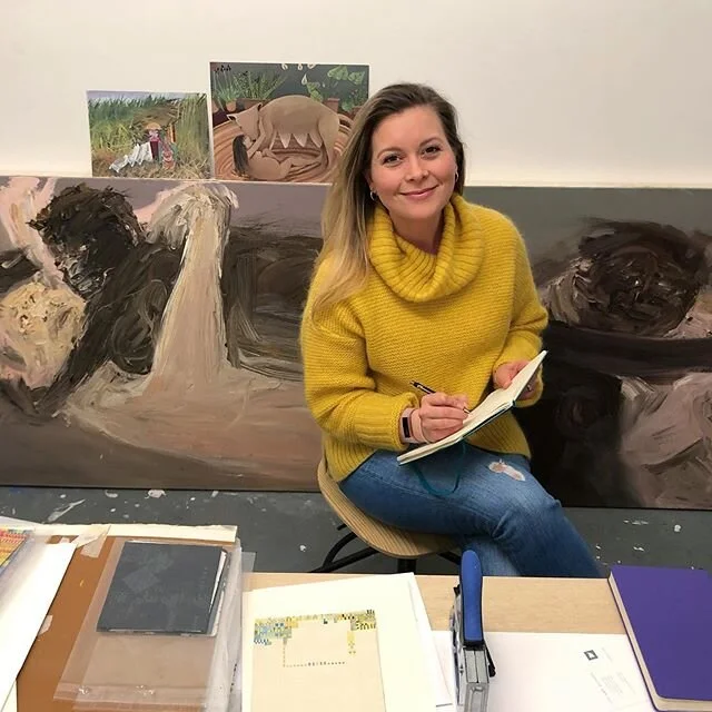 Switching into curator mode and cooking up some plans with the fabulous @lauren_cohen_ ... watch this space #artiststudio #curatorlife #figurativepainting #narsfoundationbrooklyn