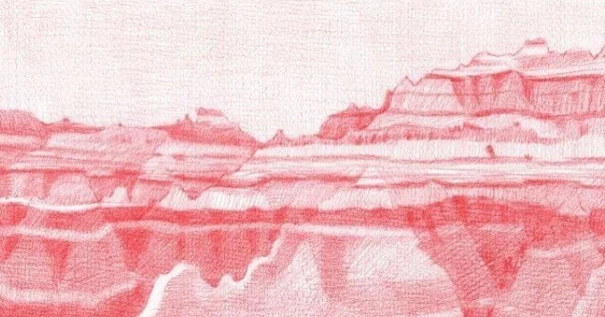 &ldquo;Badlands&rdquo; by @kathleen_gallo_ has SOLD from our &ldquo;Seeing Red&rdquo; show!! Congratulations to our fantastic artist and the new owner of this beautiful red graphite drawing 6x11.5. We love it when wonderful Art finds a forever home t