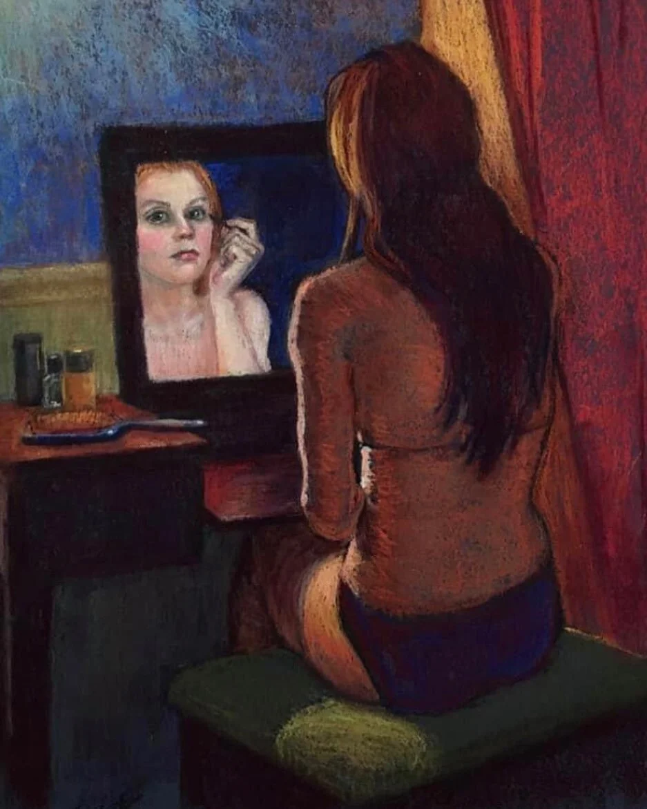 Original fine art makes a WONDERFUL gift -- especially for a special occasion! This outstanding pastel by Darlene Bock -- titled &quot;Reflection&quot; -- recently SOLD from our &quot;Seeing Red&quot; ebxhibition where it received a 2nd Place Award o