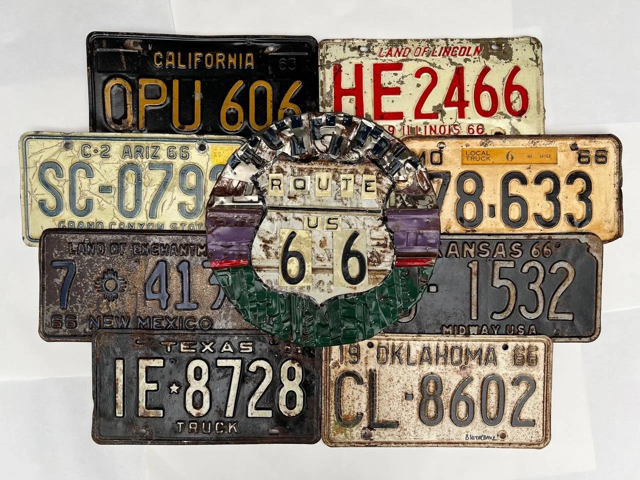 POP UP ARTIST | ON THE BRICKS: BARB SISTAK BAUR | Metal Art (Vintage License Plates)