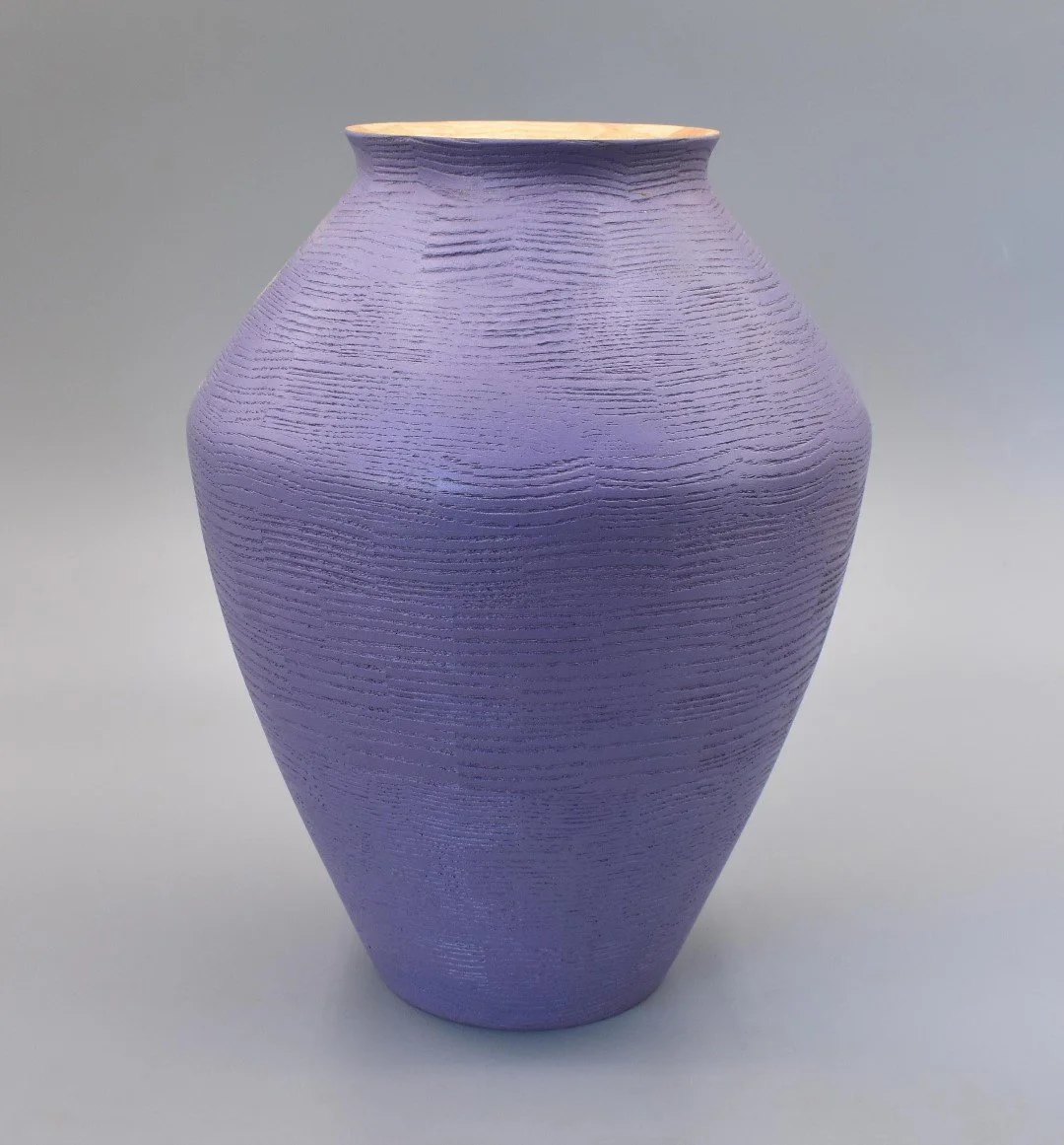 10.75h X 8w Lavender Dye Over Sandblasted Ash $500
