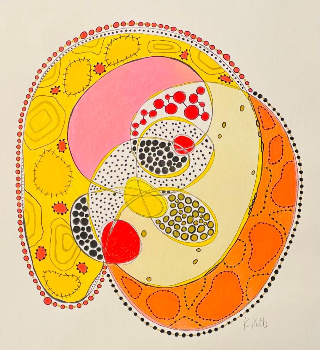 Ode to Christo 12 X 18 Mixed Media $165 Simple Black Wood Frame 
